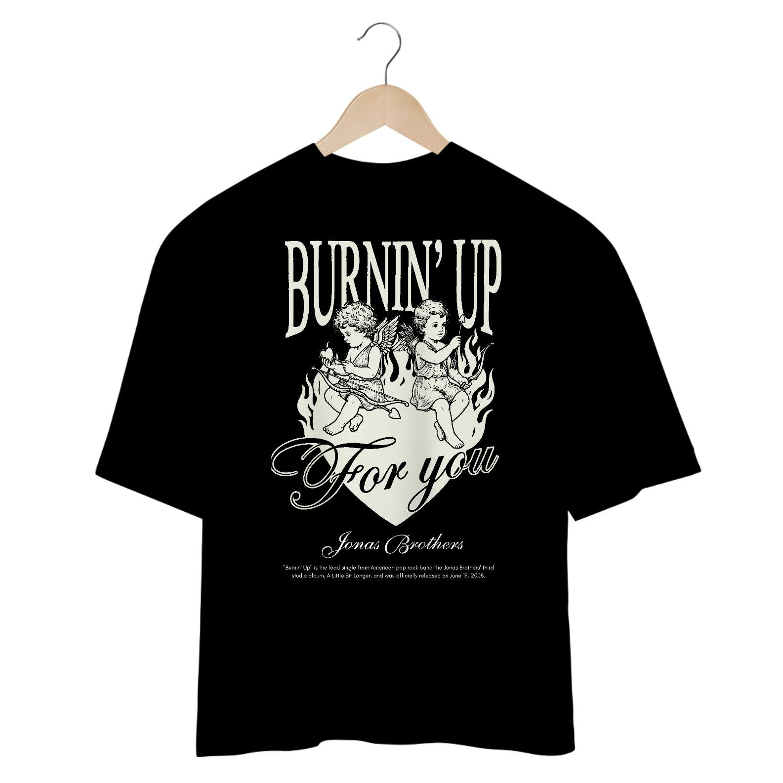 Camiseta Jonas Brothers Burnin' Up (Preta & Vinho)