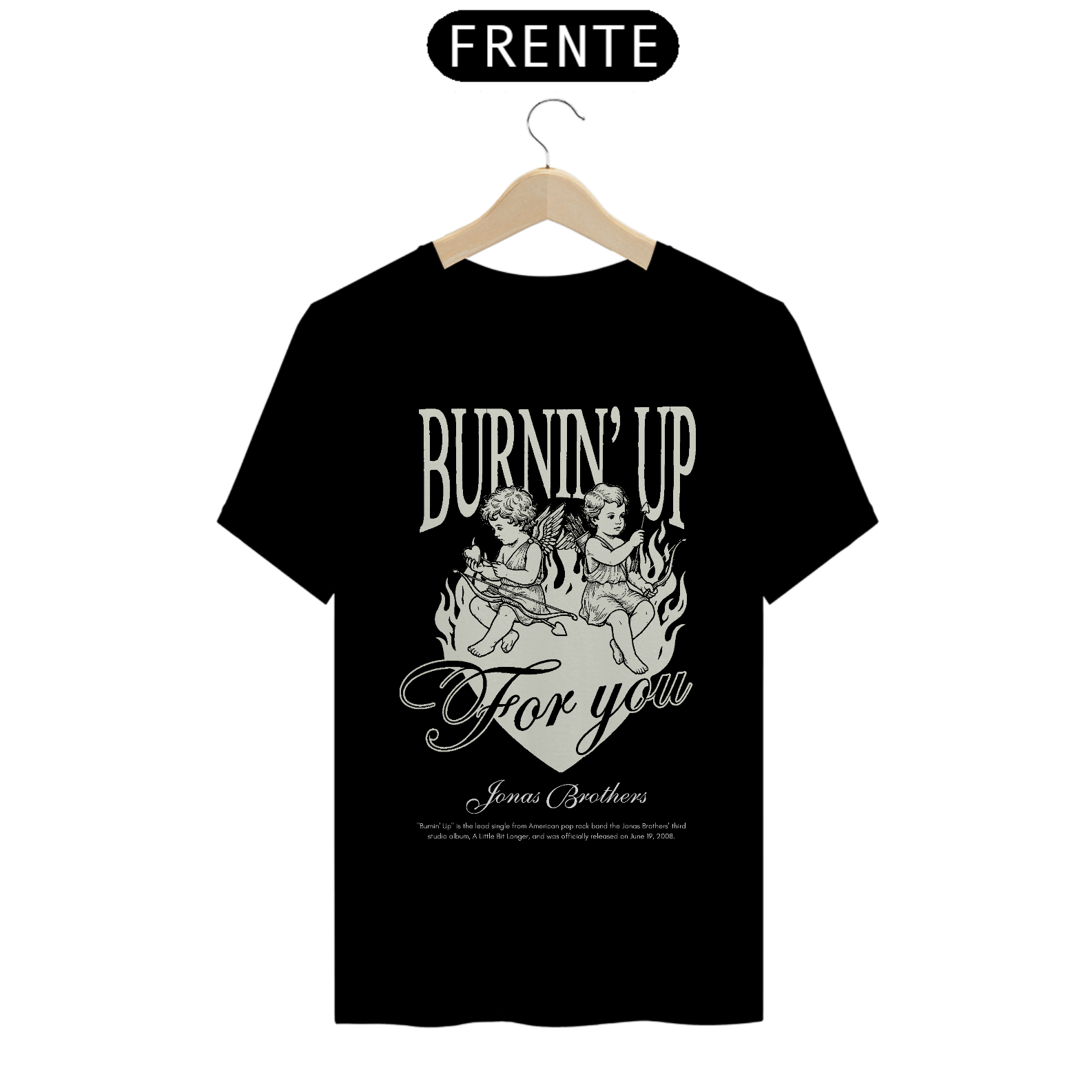 Camiseta Jonas Brothers Burnin' Up (Preta & Vermelha)