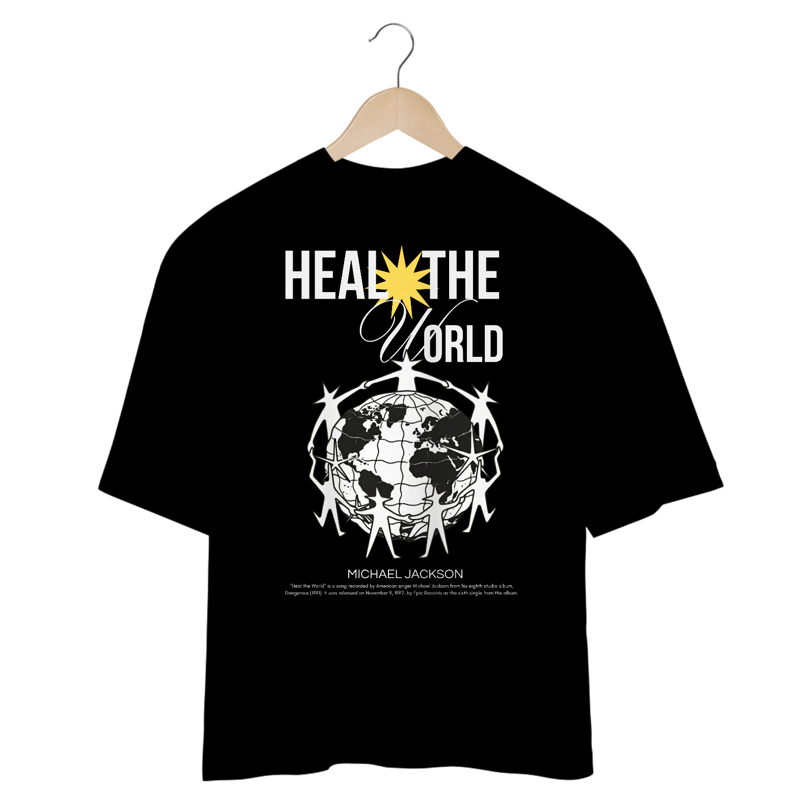 Camiseta Oversized Michael Jackson Heal The World