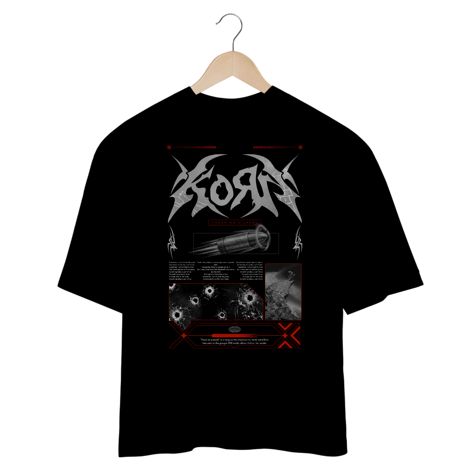 Camiseta Oversized Korn Freak On A Leash