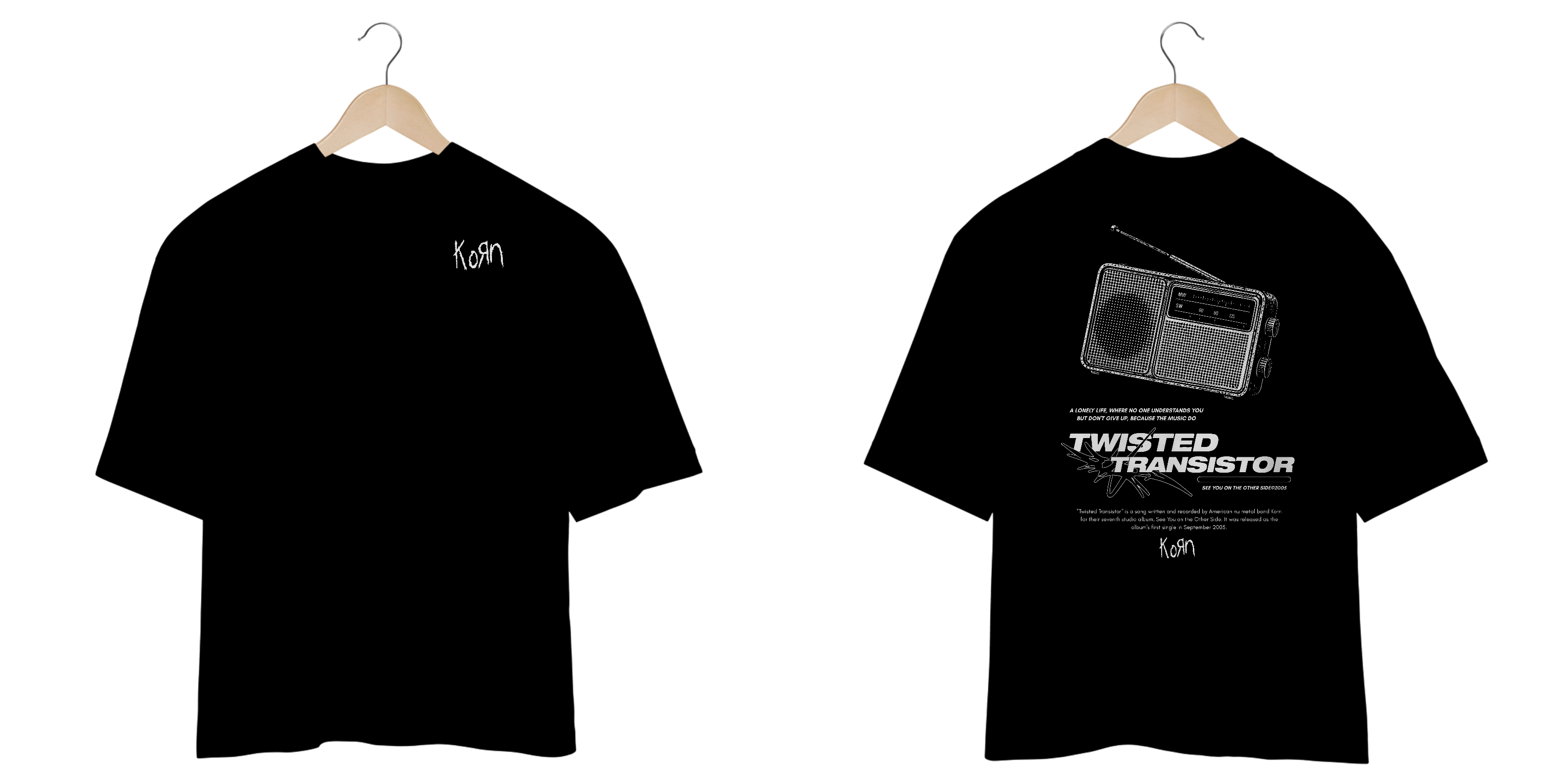 Camiseta Oversized Korn Twisted Transistor (Estampa Frente & Costas)