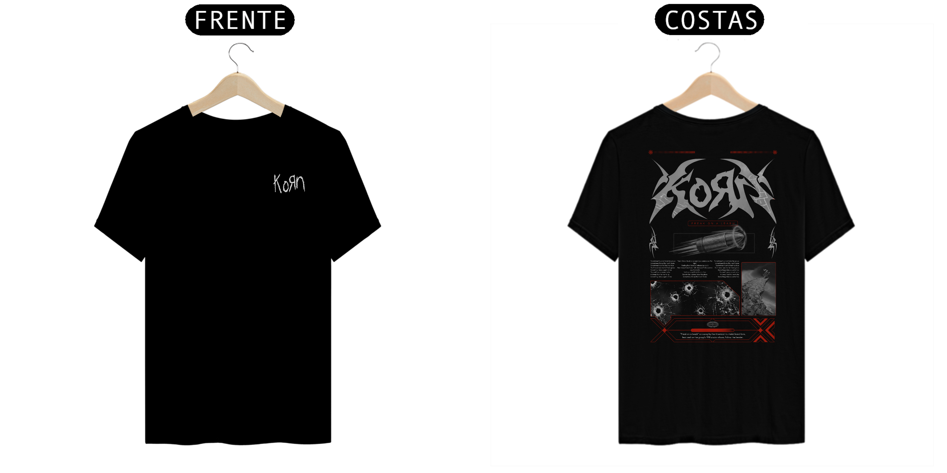 Camiseta Korn Freak On A Leash (Estampa Frente & Costas)