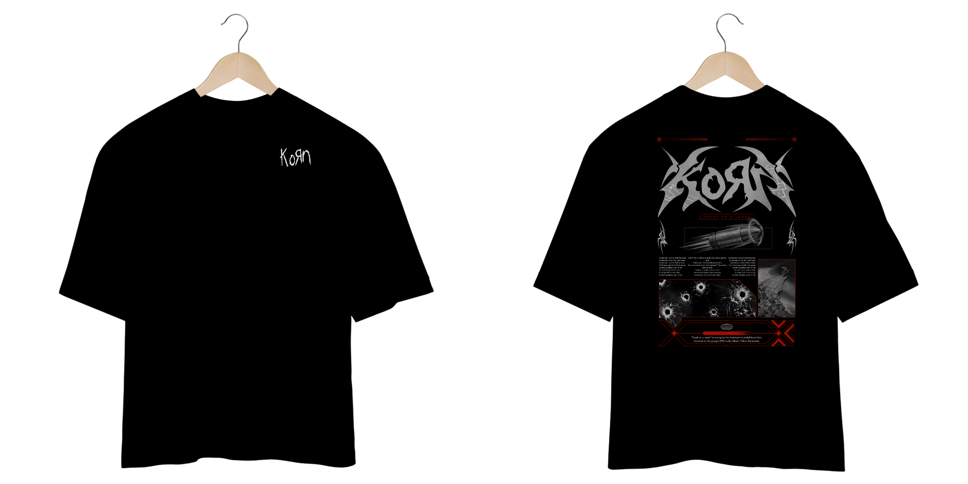 Camiseta Oversized Korn Freak On A Leash (Estampa Frente & Costas)