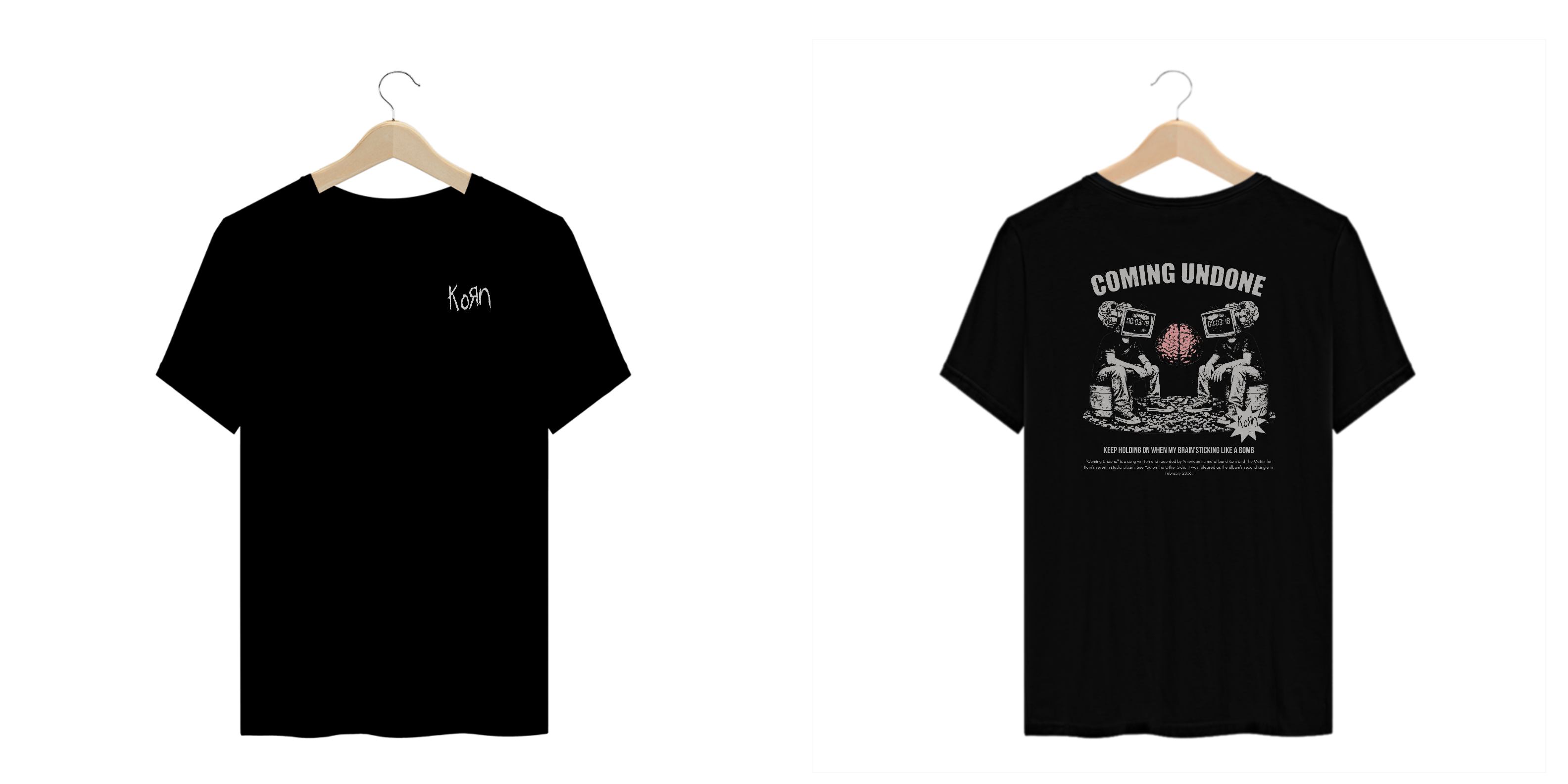 Camiseta Plus Size Korn Coming Undone V2 (Estampa Frente & Costas)