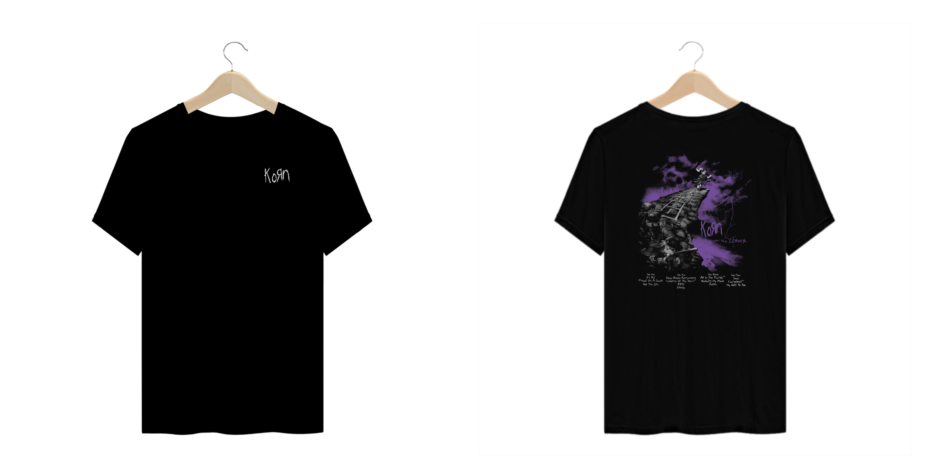 Camiseta Plus Size Korn Follow The Leader (Estampa Frente & Costas)