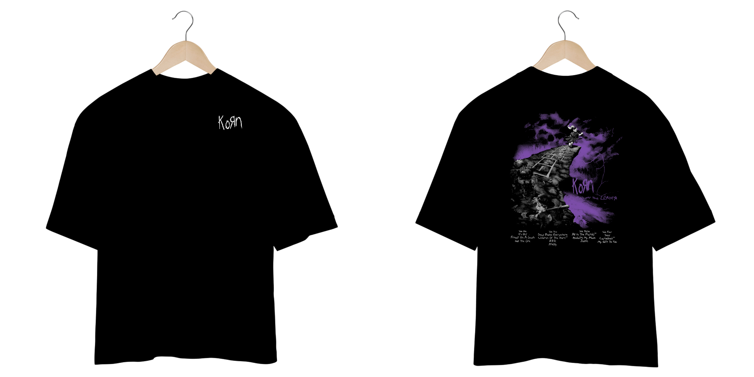 Camiseta Oversized Korn Follow The Leader (Estampa Frente & Costas)