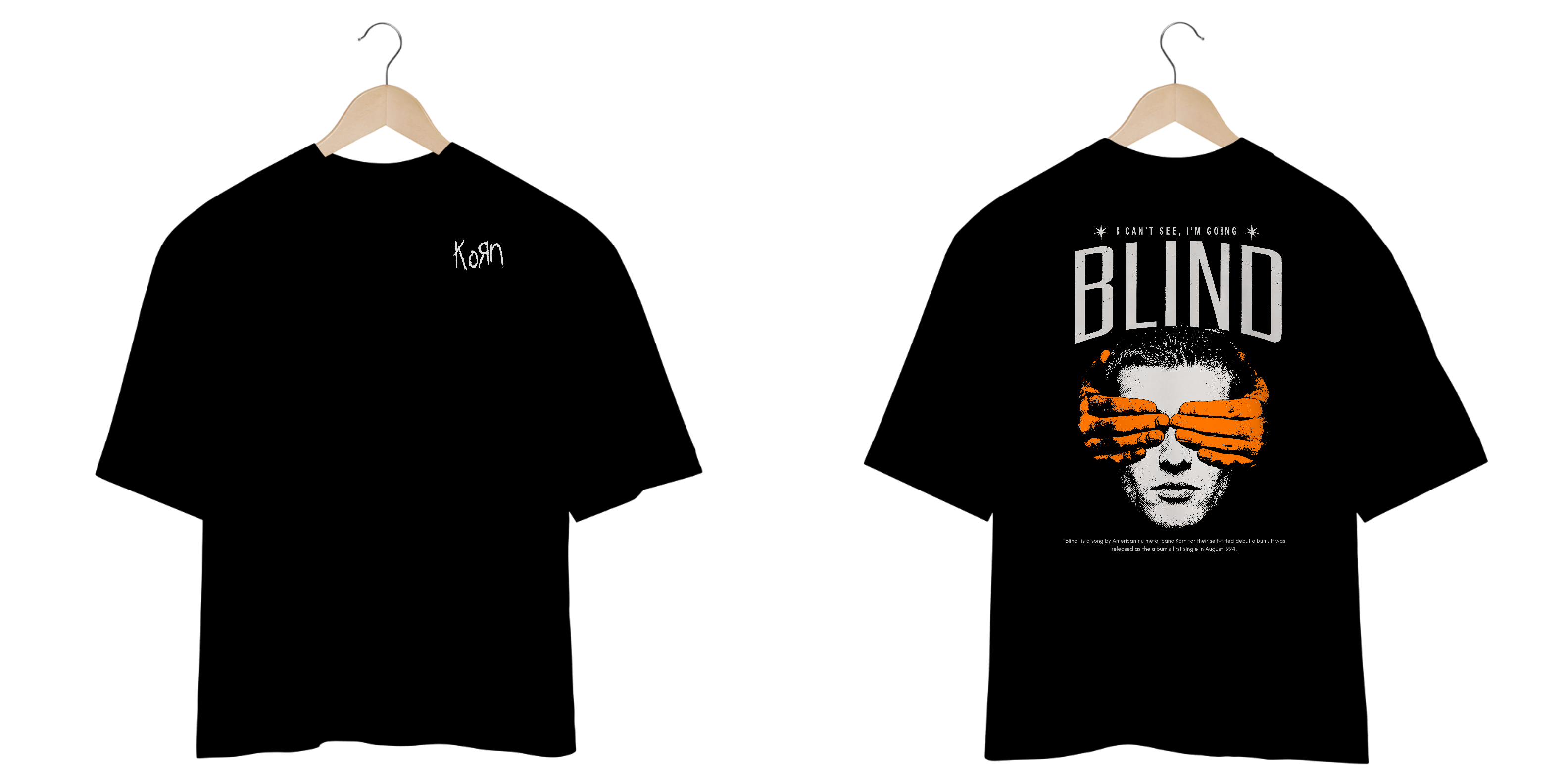 Camiseta Oversized Korn Blind (Estampa Frente & Costas)