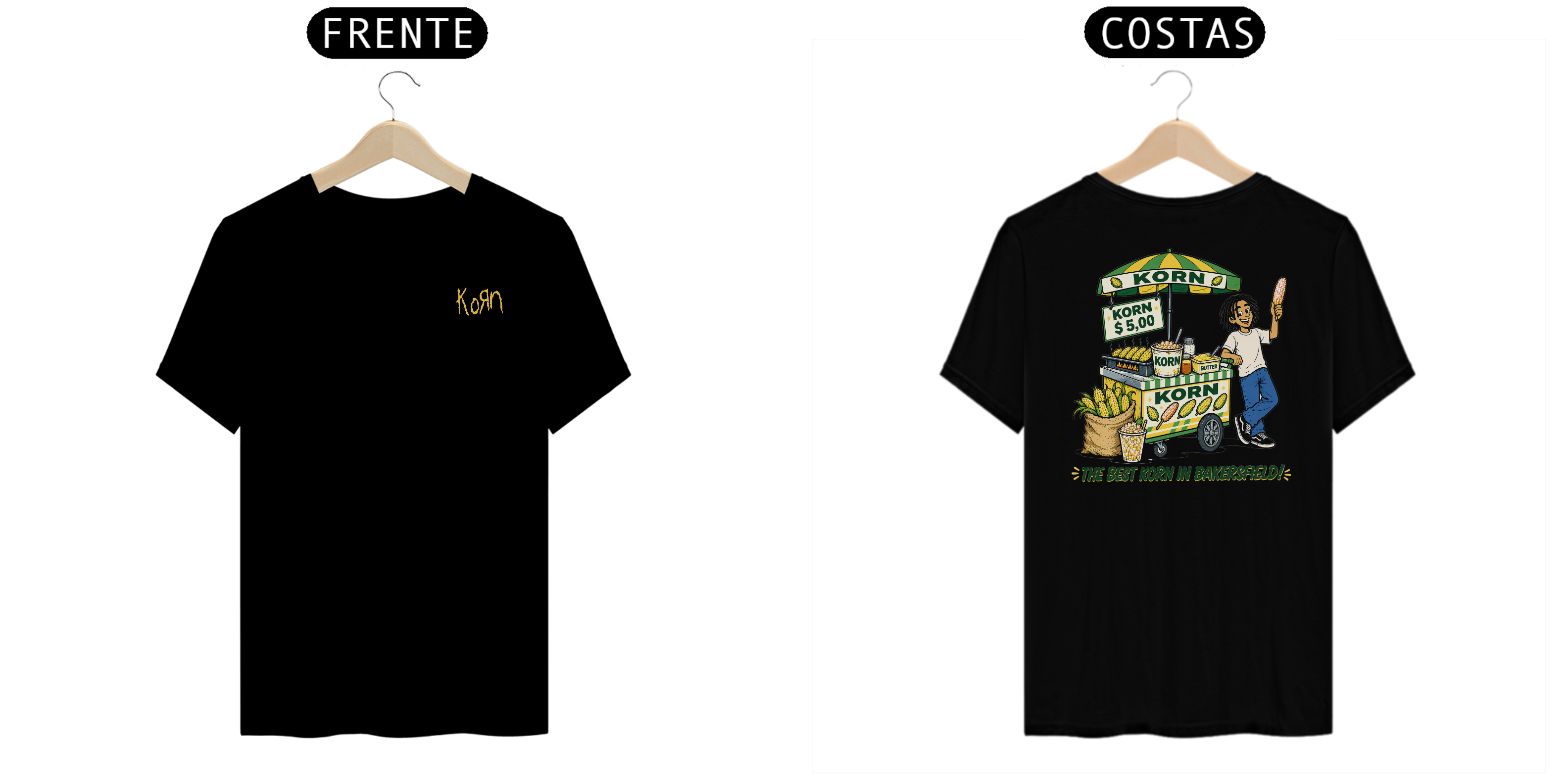 Camiseta Korn (Estampa Frente & Costas)