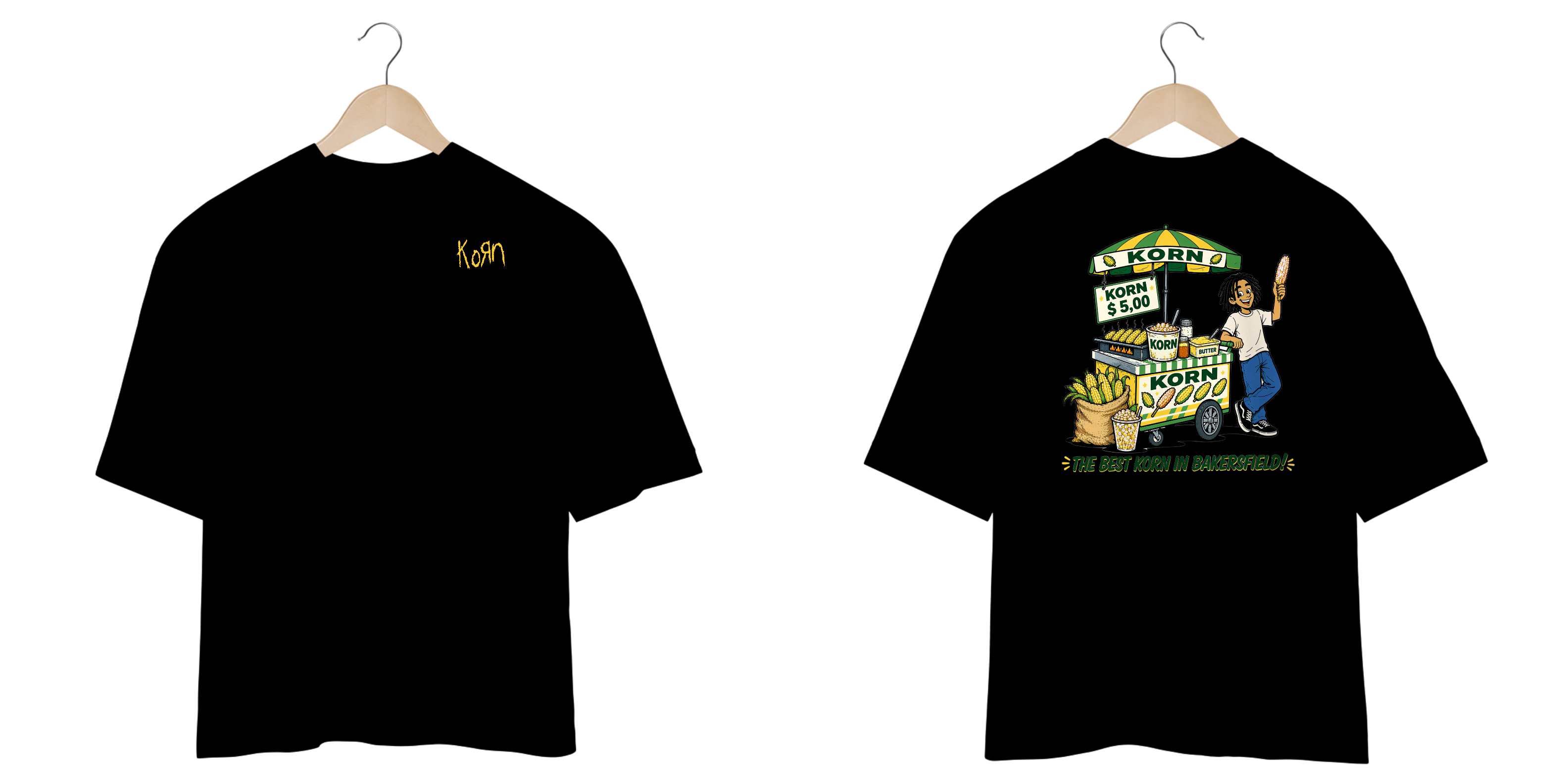 Camiseta Oversized Korn (Estampa Frente & Costas)