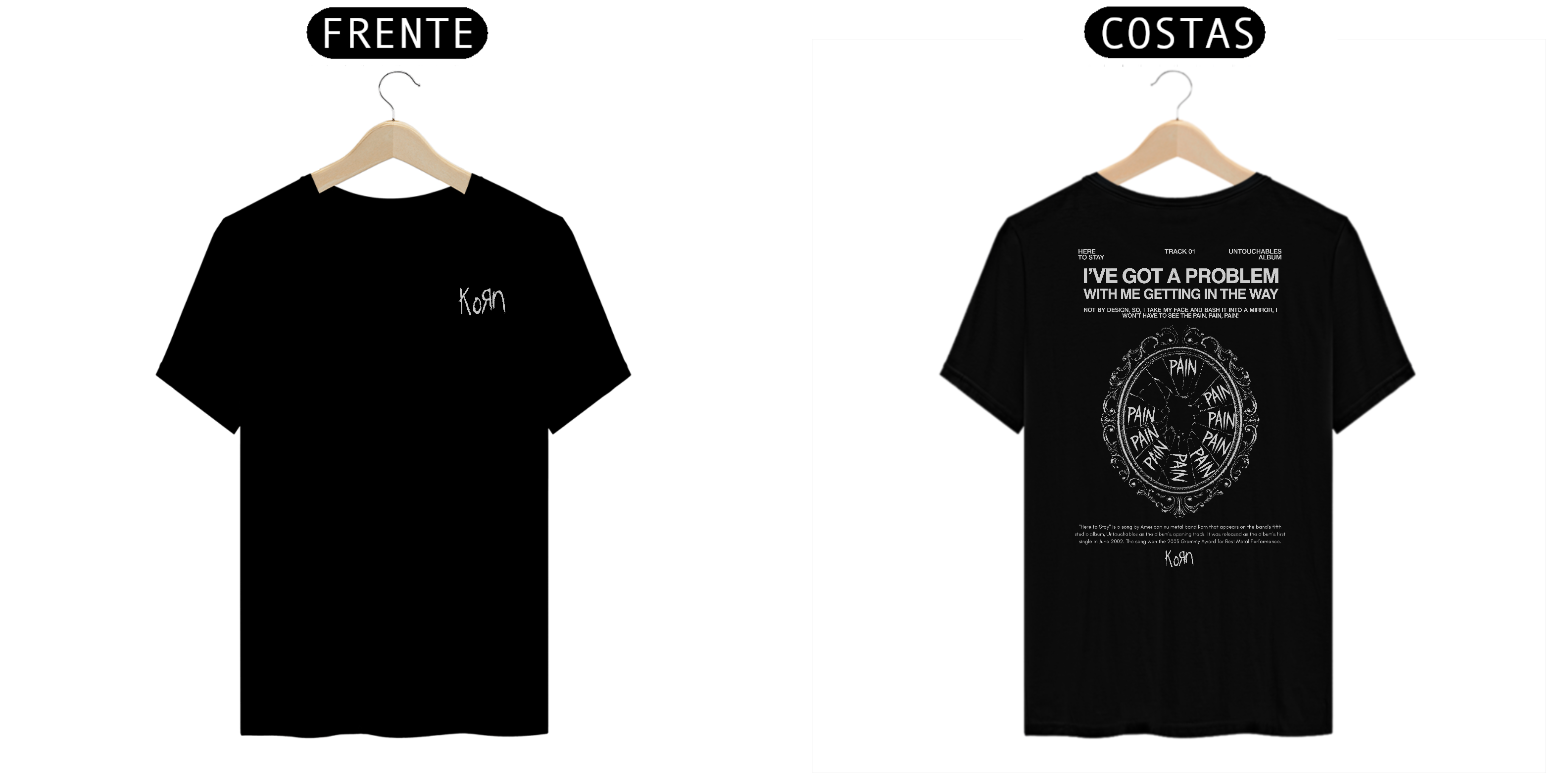 Camiseta Korn Here To Stay (Estampa Frente & Costas)