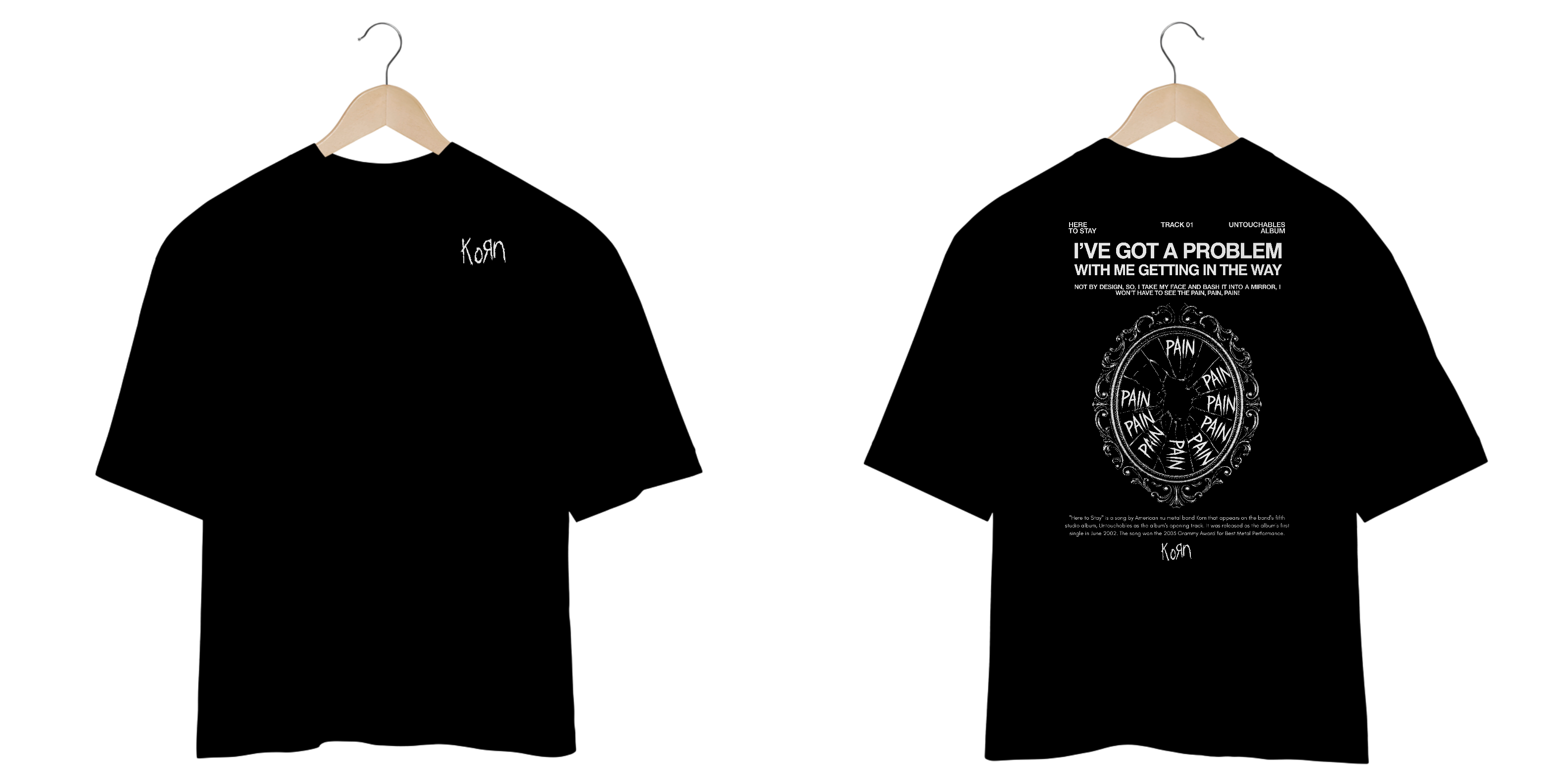 Camiseta Oversized Korn Here To Stay (Estampa Frente & Costas)