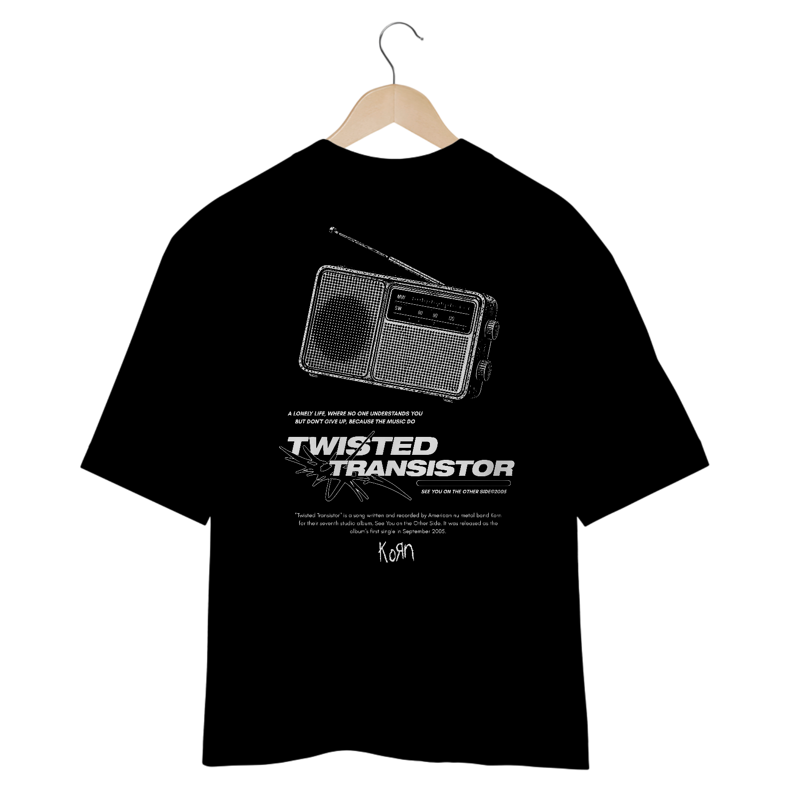 Camiseta Oversized Korn Twisted Transistor (Estampa nas Costas)