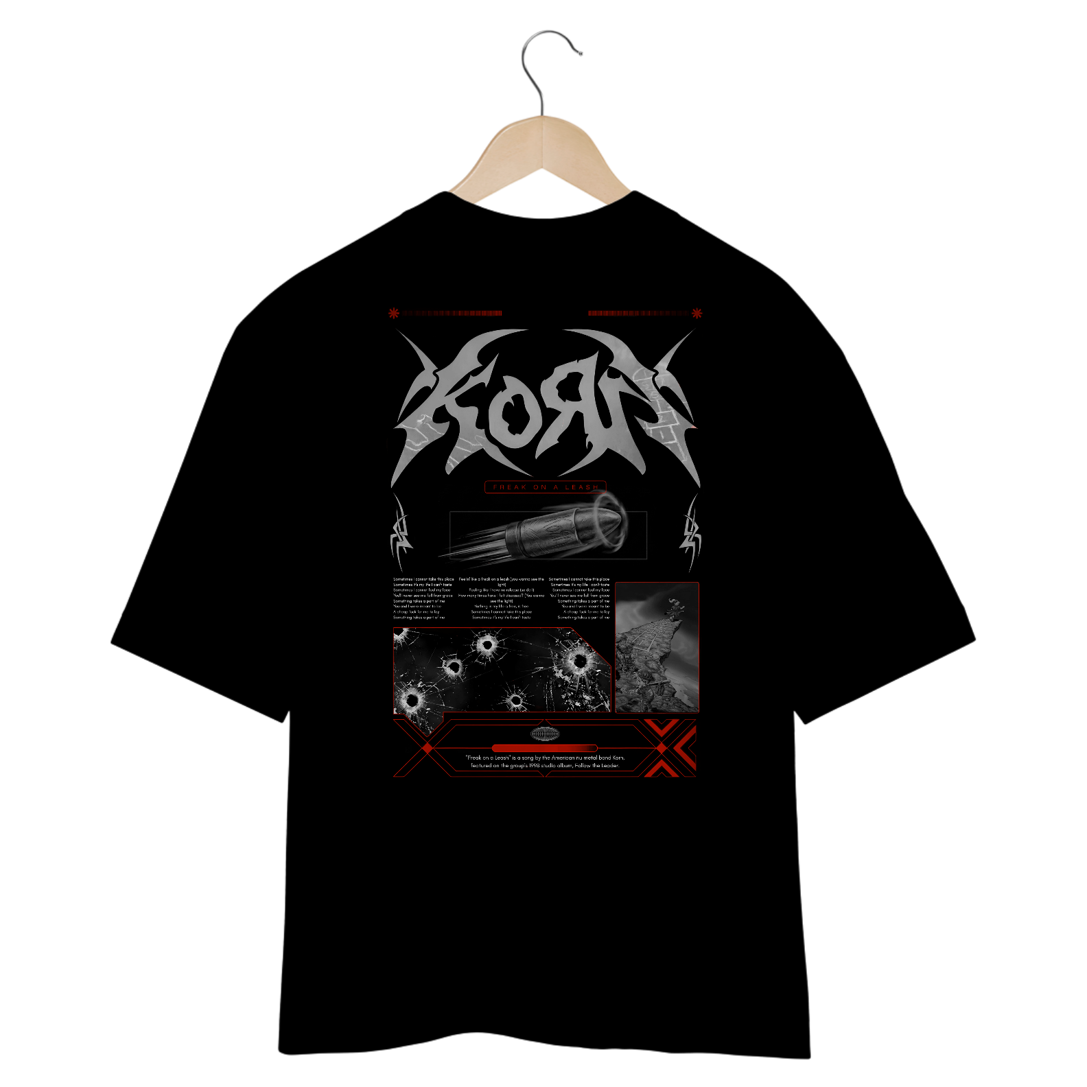 Camiseta Oversized Korn Freak On A Leash (Estampa nas Costas)