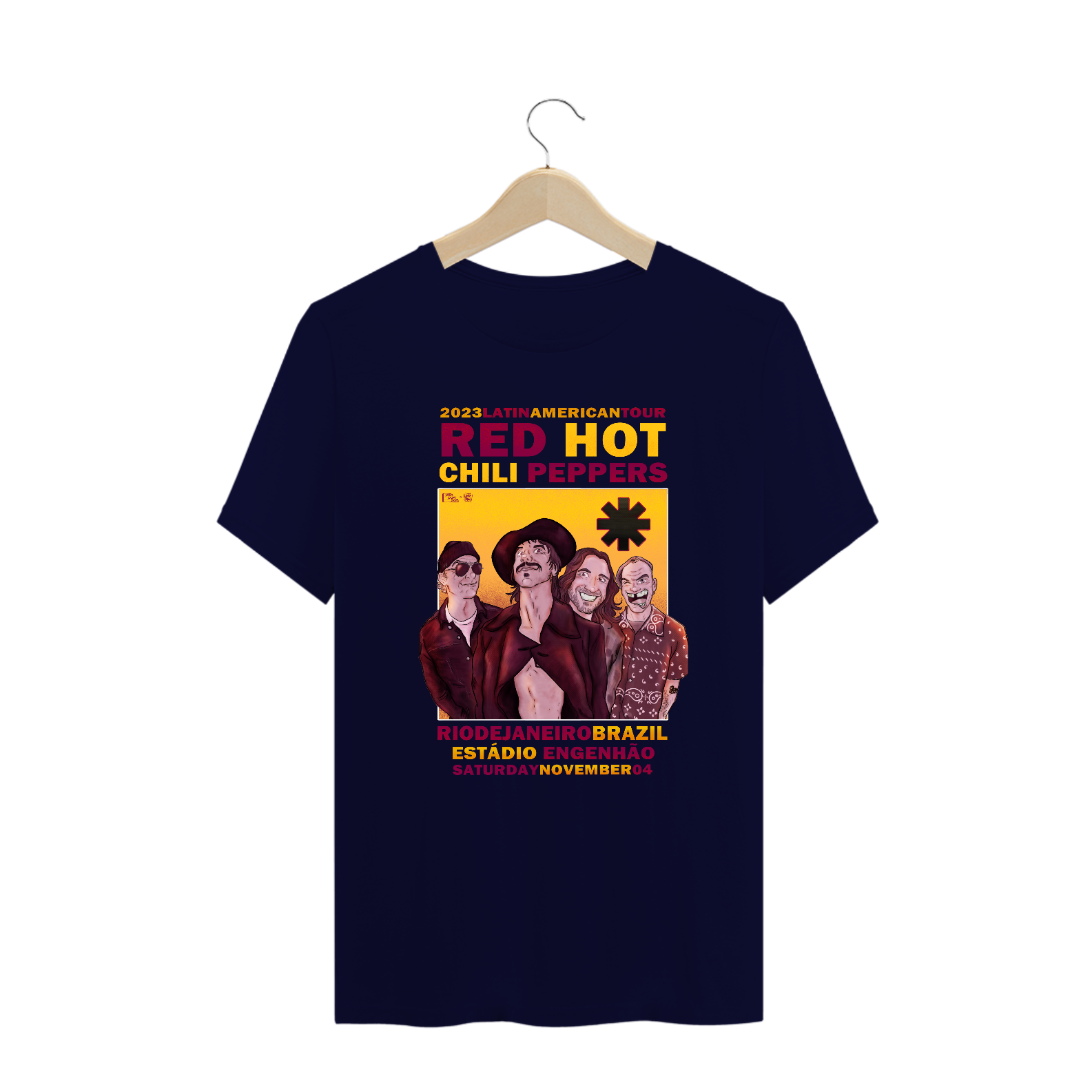 Nome do produto: RHCP RJ - Camiseta Plus Size Red Hot Chili Peppers Brazil Tour 2023 - Rio de Janeiro By Conradraws