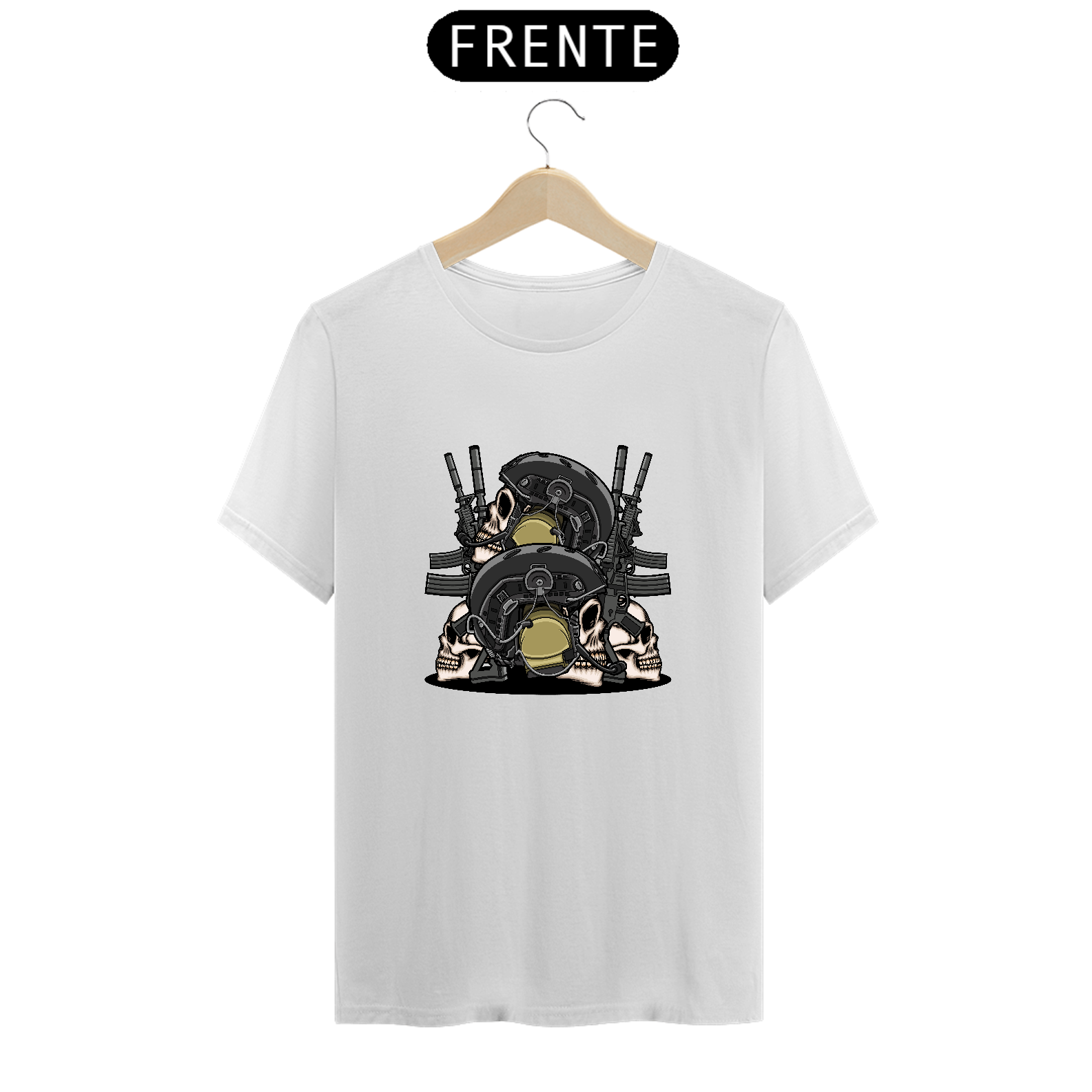 Nome do produto: Camisa Estampa Caveira Soldados