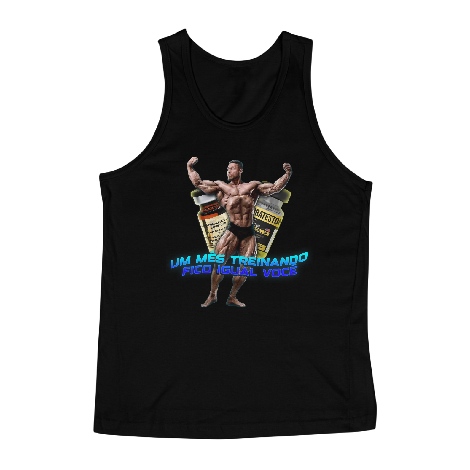 Nome do produto: Regata - UM MÊS TREINANDO FICO IGUAL VOCÊ