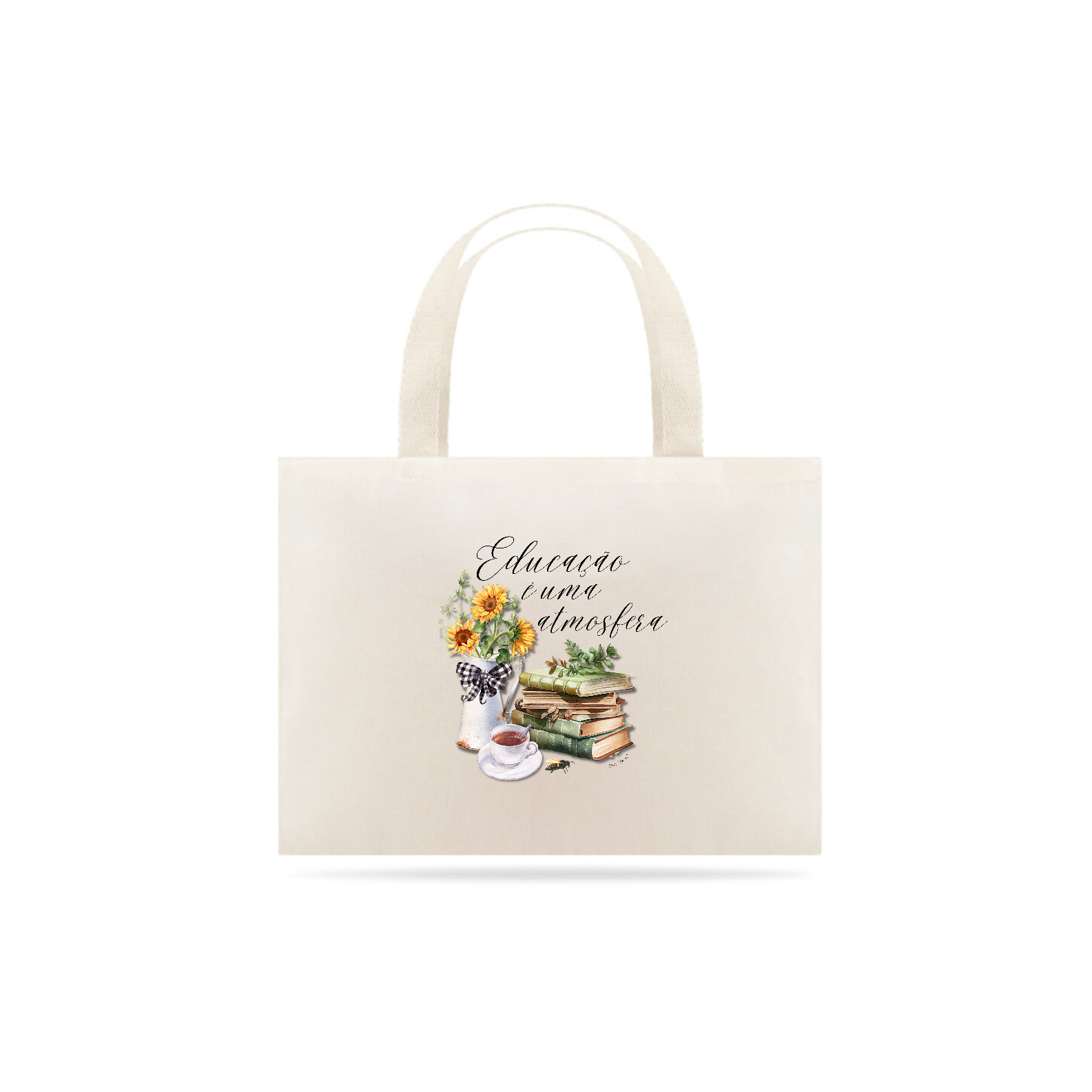 Nome do produto: Ecobag Educação é uma atmosfera - girassol