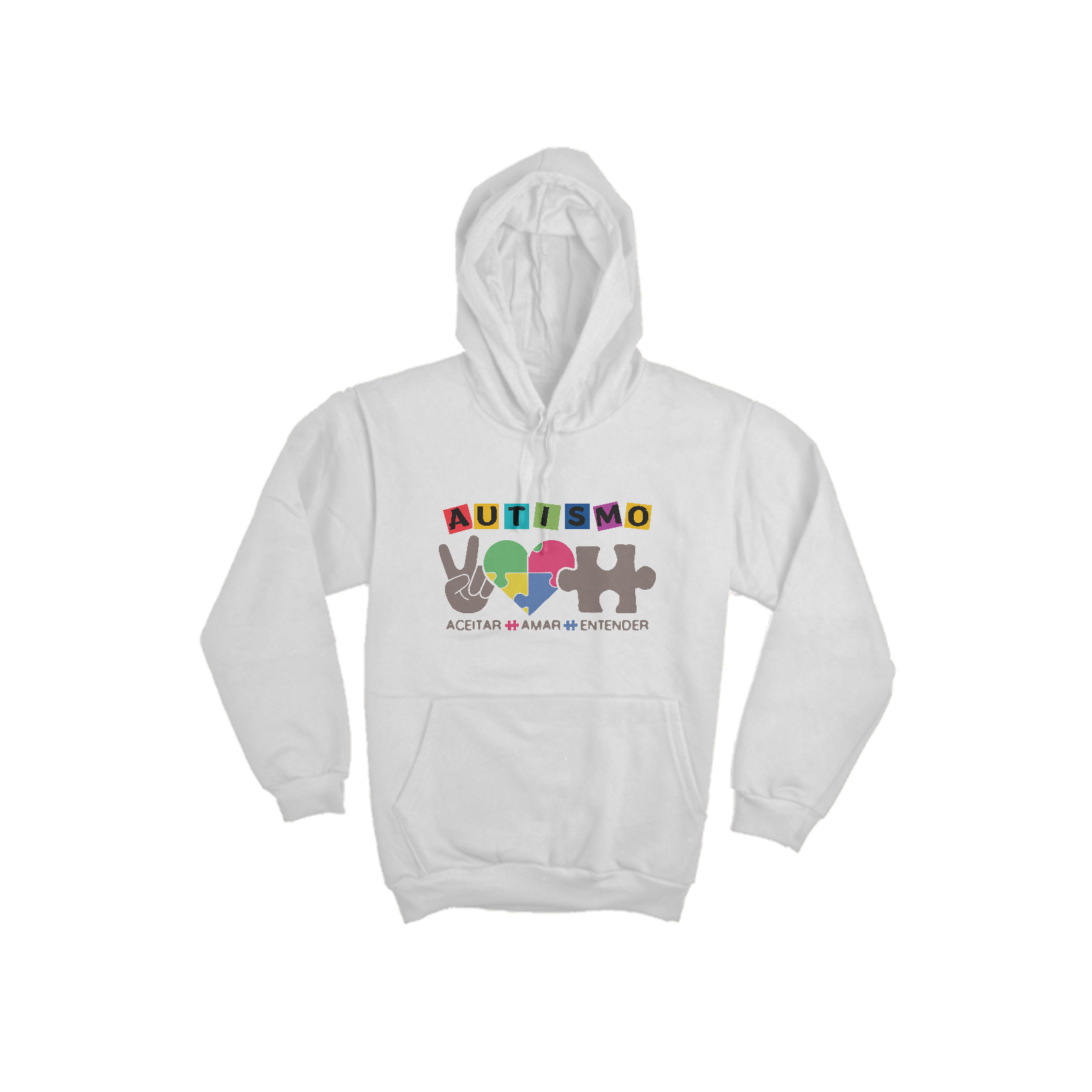 Moletom Canguru Unissex (autismo: aceitar, amar, entender)