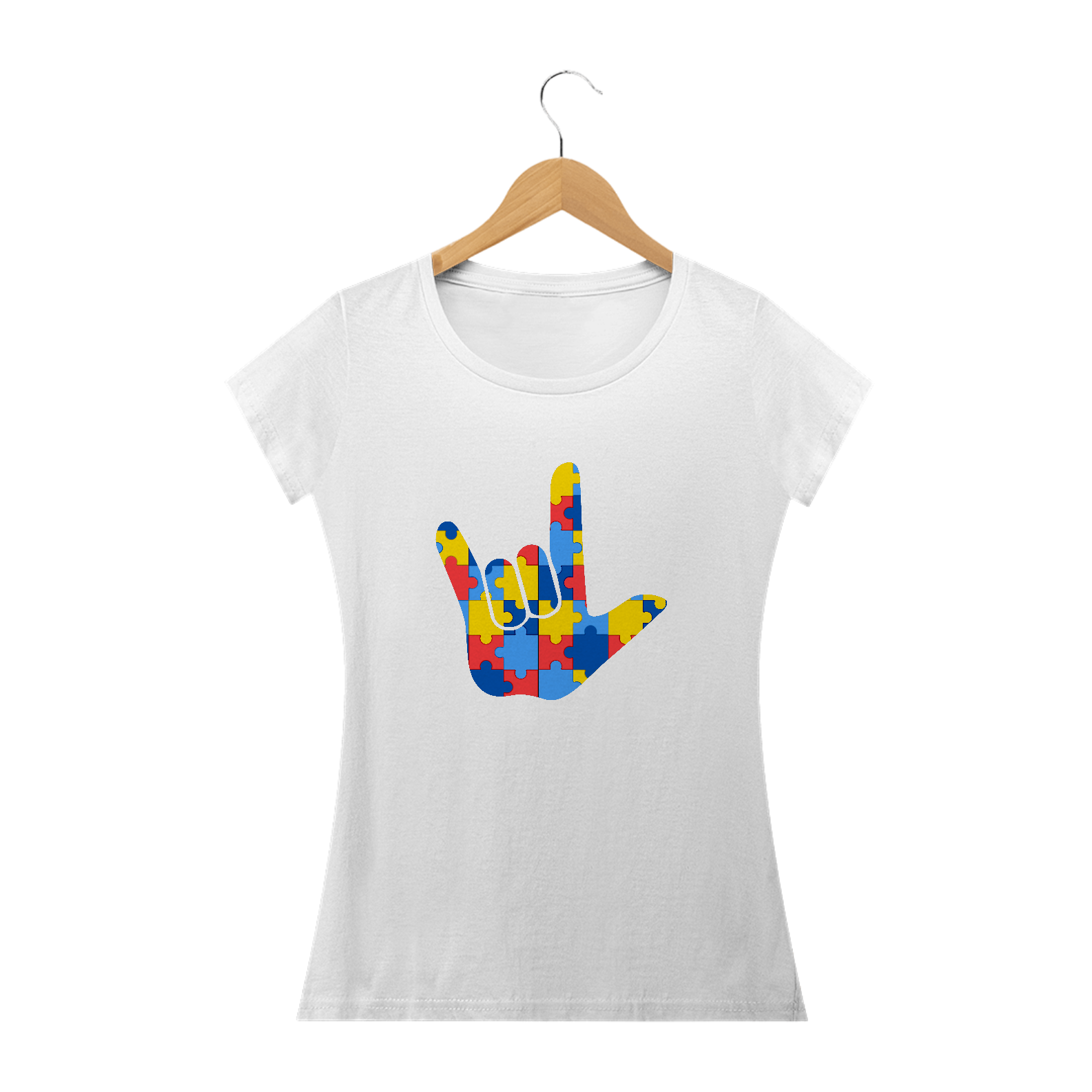 Baby Look - autismo (Eu te amo em libras)