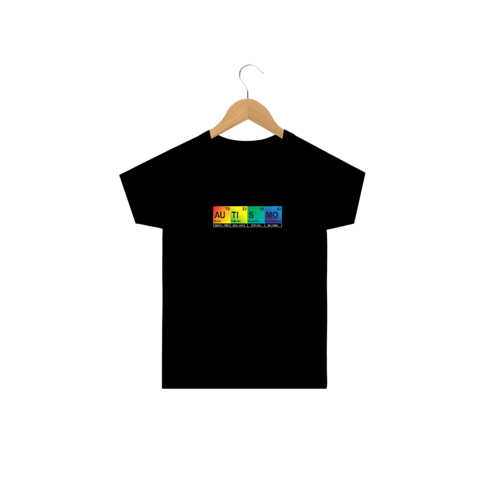 T-shirt Infantil - autismo (tabela periódica)