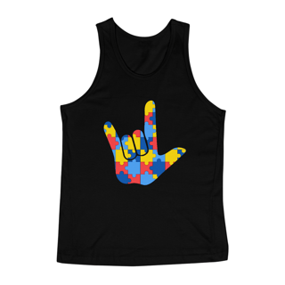 Camiseta Regata (eu amo você em Libras)