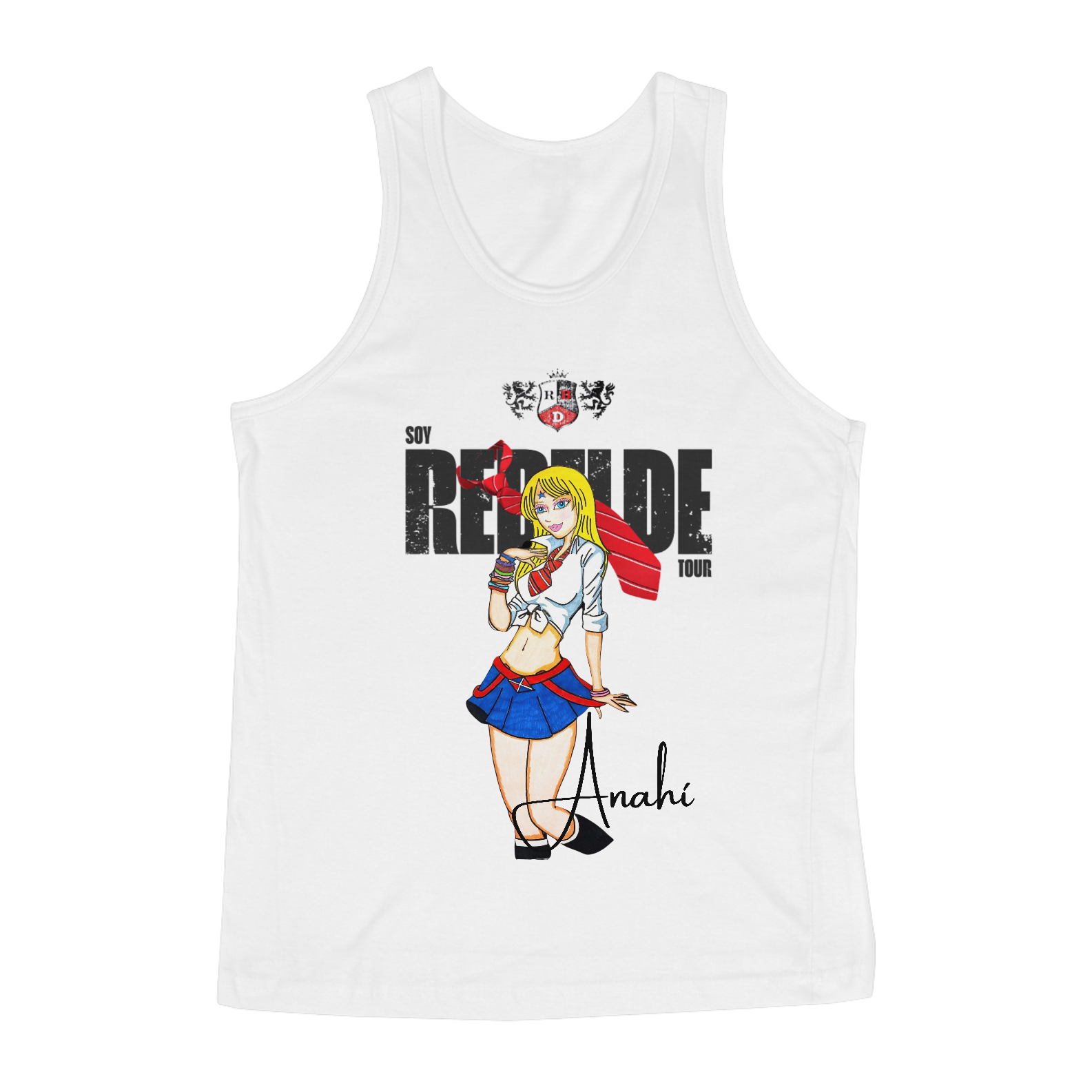 Nome do produto: Regata Clássica Masculina Repaginada - Rebelde Anahí Inteira