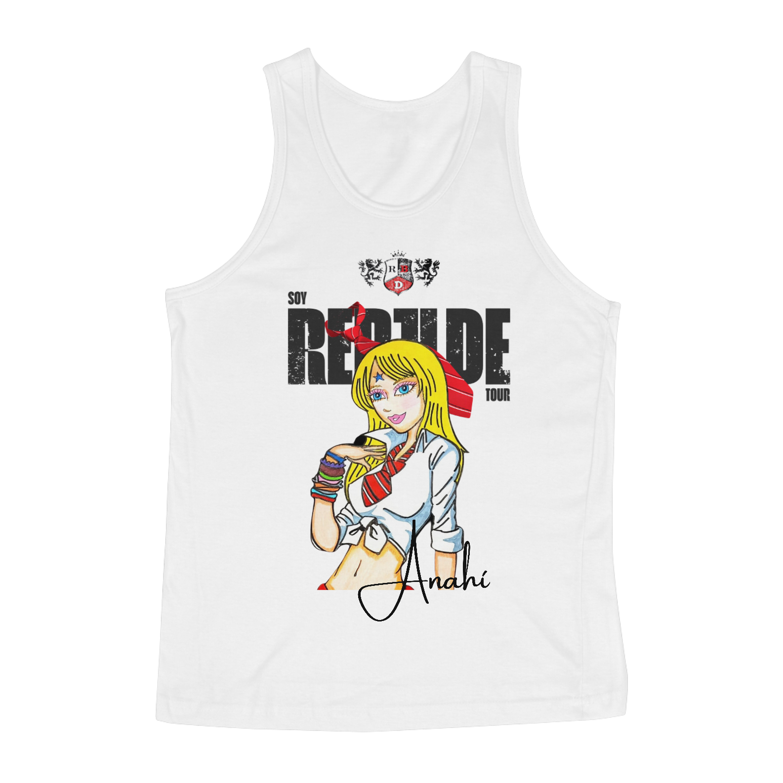 Nome do produto: Regata Clássica Masculina Repaginada - Rebelde Anahí Close