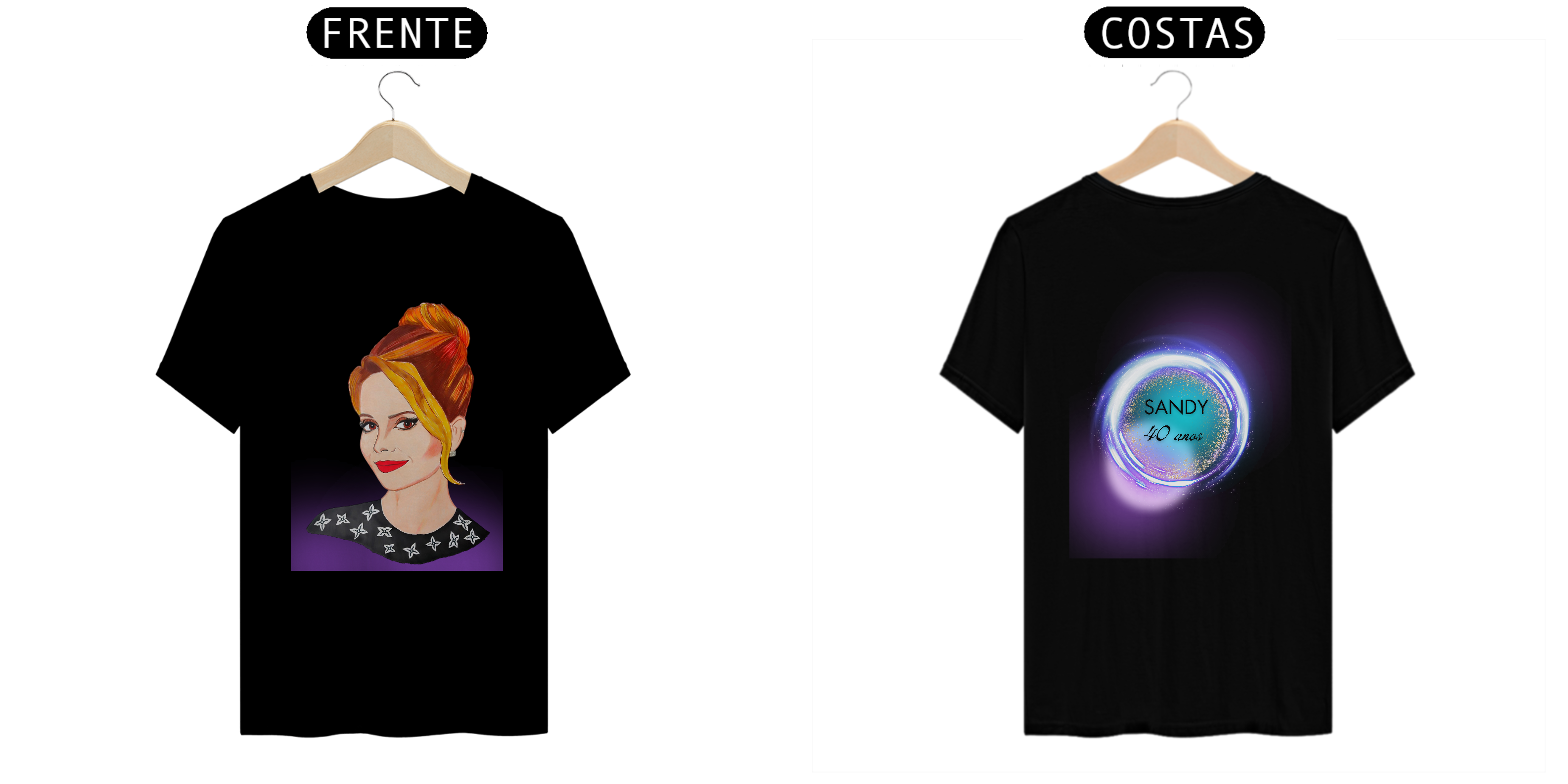 Nome do produto: Camiseta Comemorativa - Sandy 40 anos - Frente e Costas
