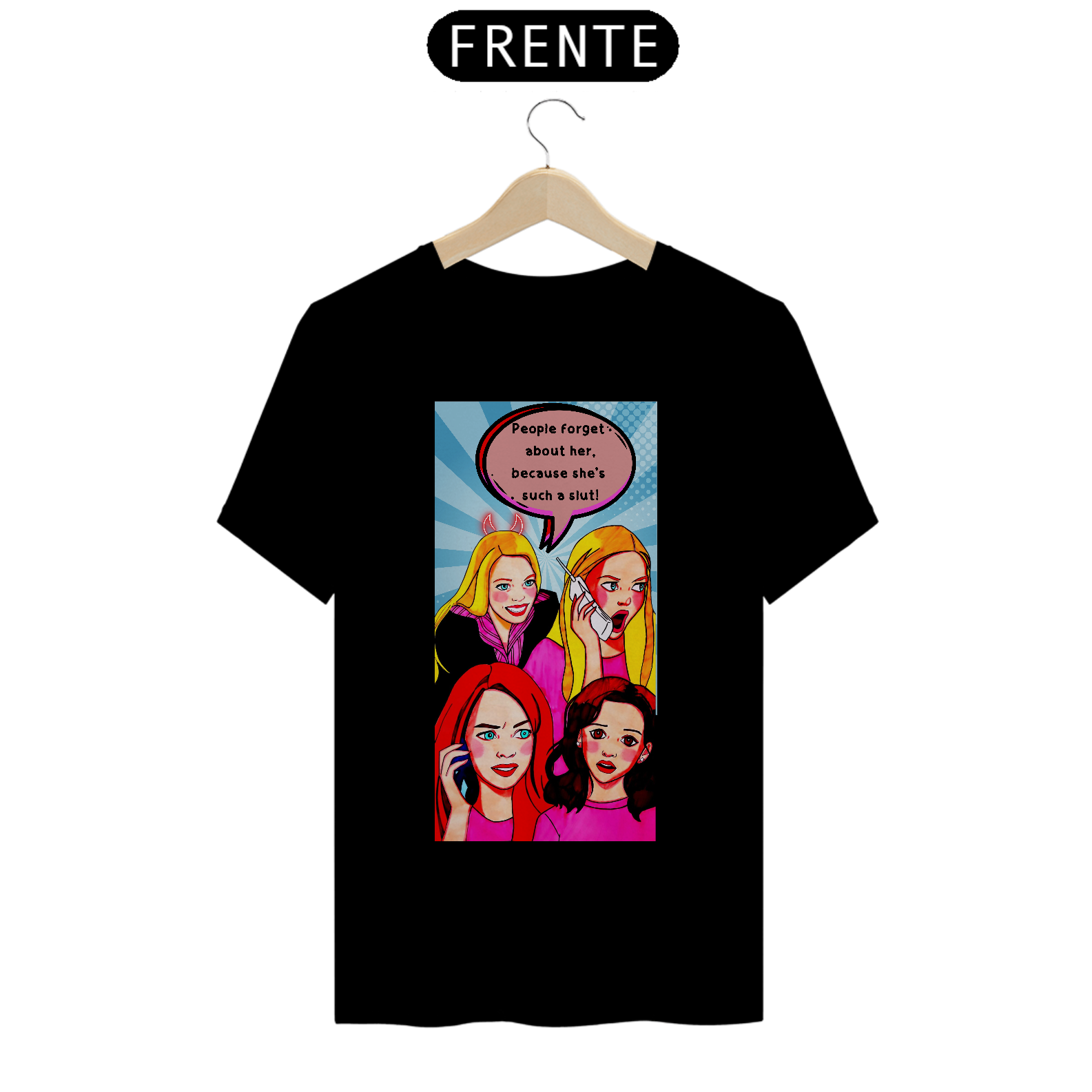 Nome do produto: Camiseta Fandom Exclusiva - Garotas Malvadas - Cena do telefonema