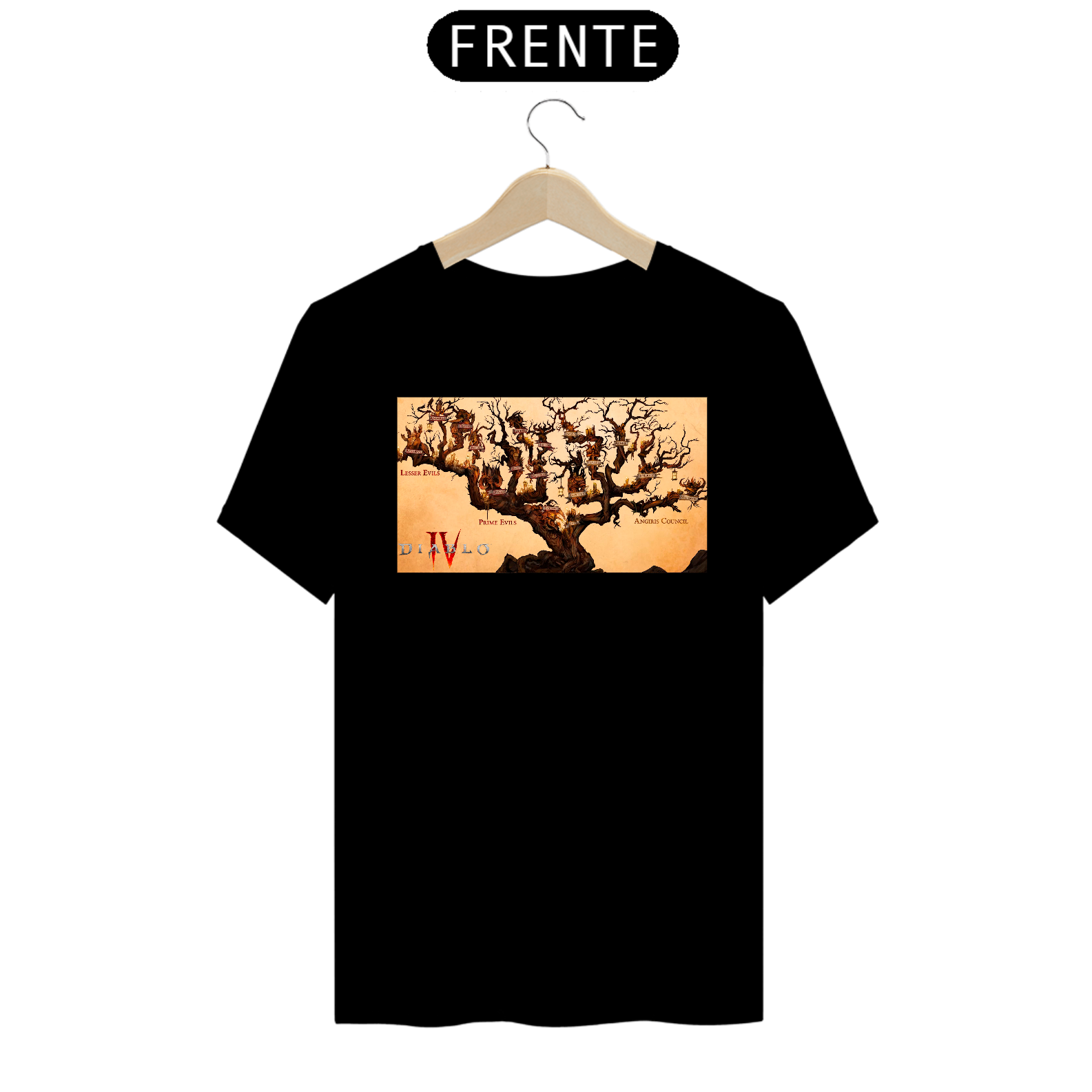 Nome do produto: Camiseta Diablo IV Árvore Genealógica