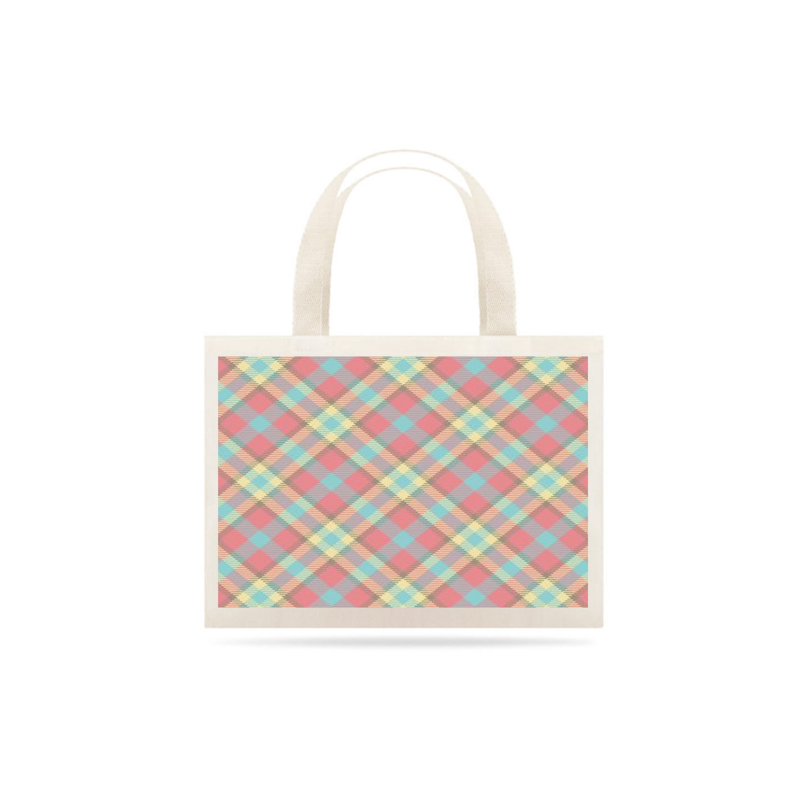 Nome do produto: SACOLA GRANDE TECIDO DE XADREZ