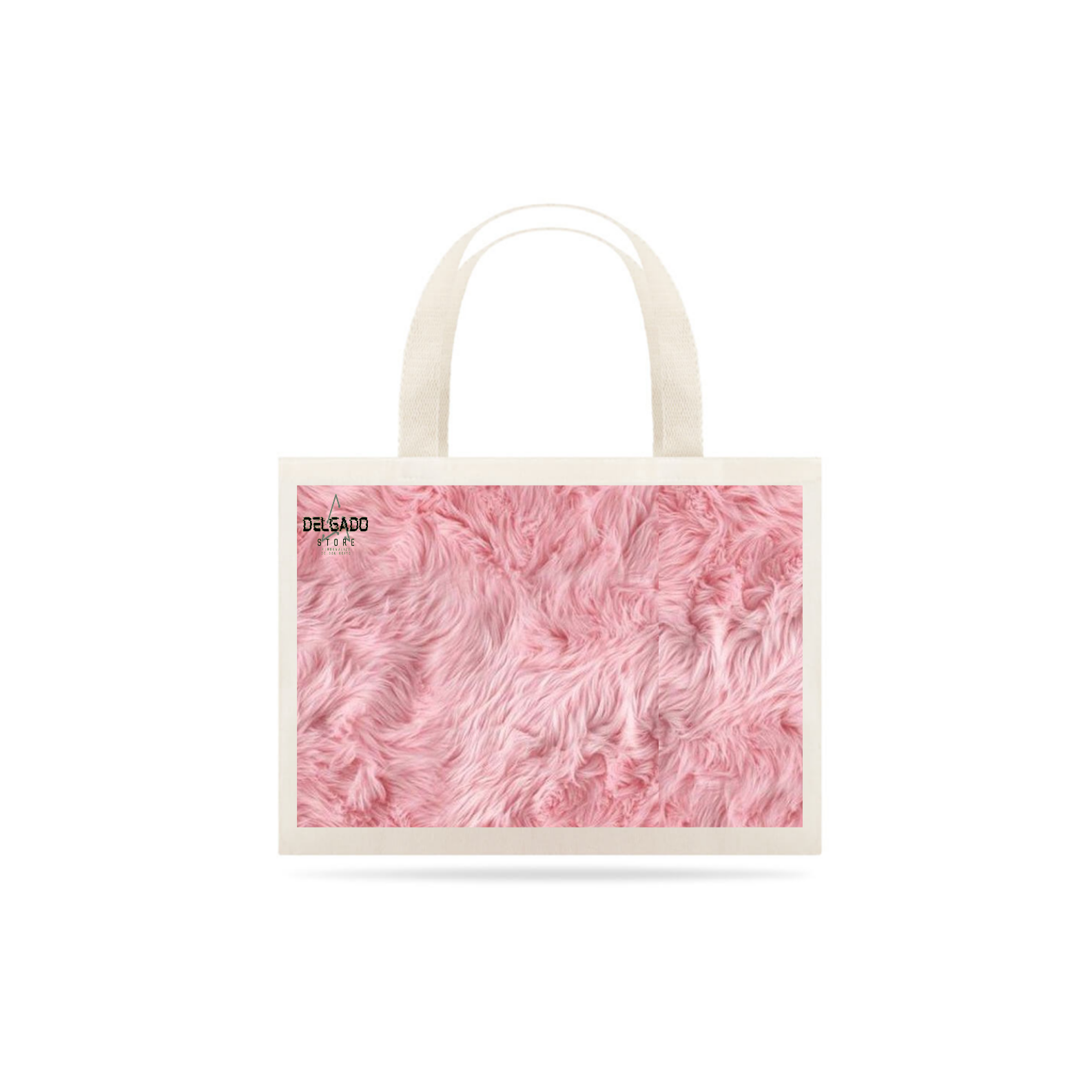 Nome do produto: SACOLA GRANDE ROSA DE LÃ