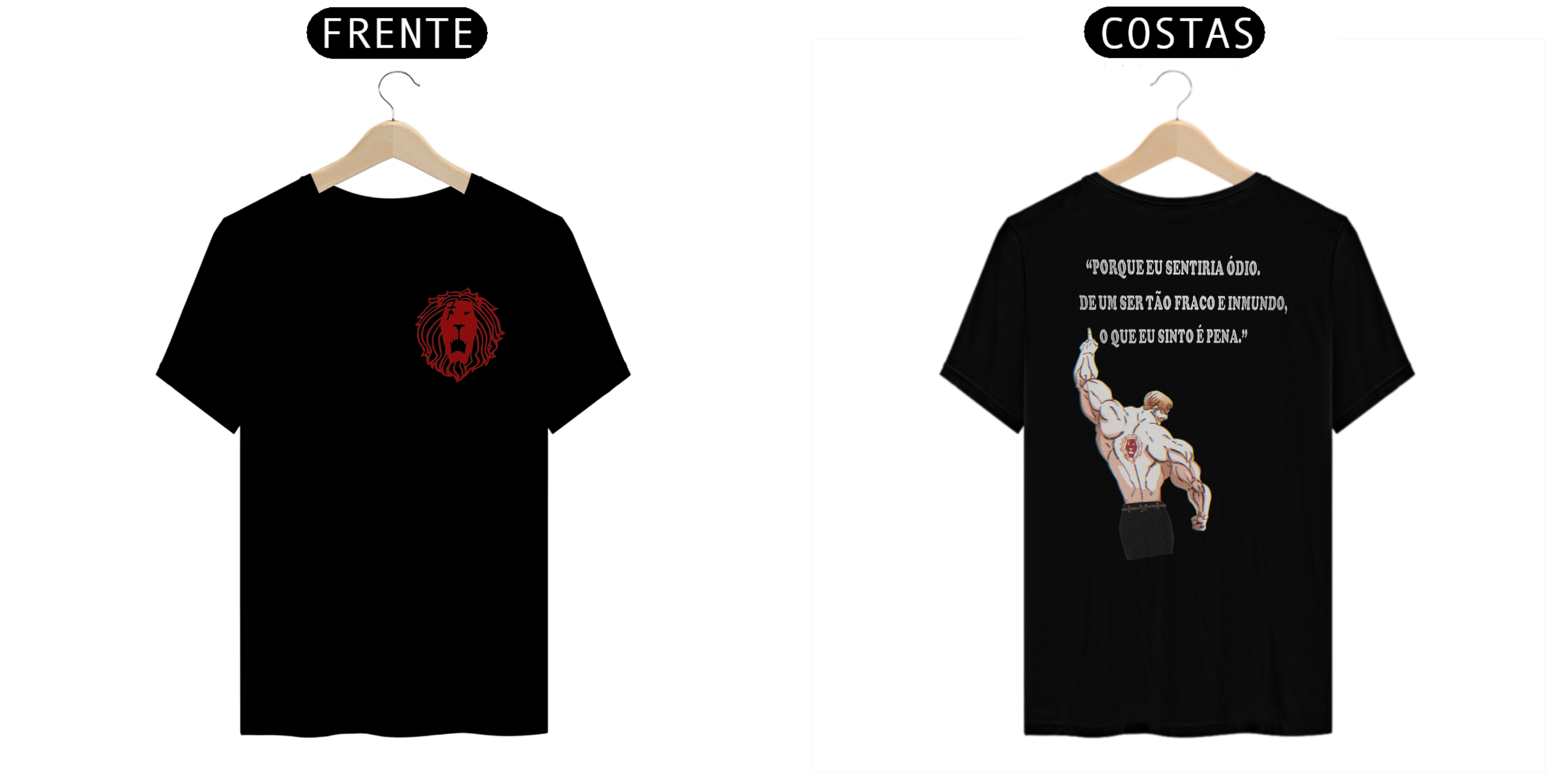 Nome do produto: CAMISA MASCULINA ESCANOR O PECADO DO ORGULHO