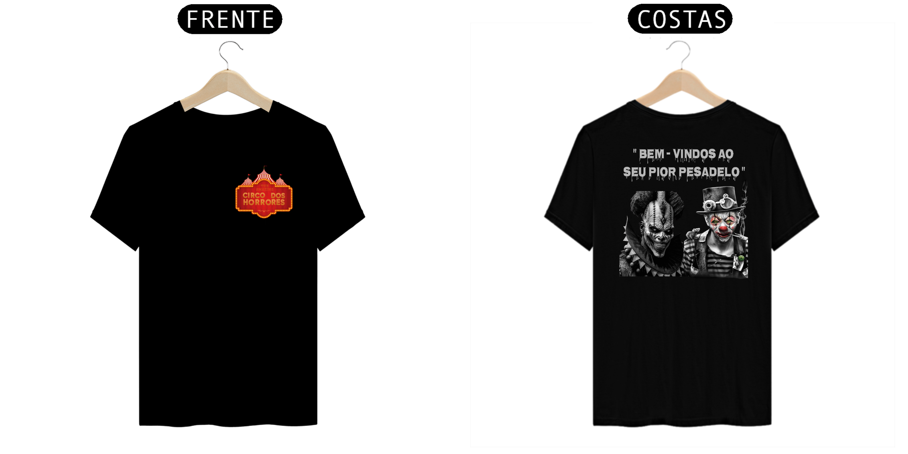 Nome do produto: CAMISA MASCULINA O CIRCO DOS HORRORES