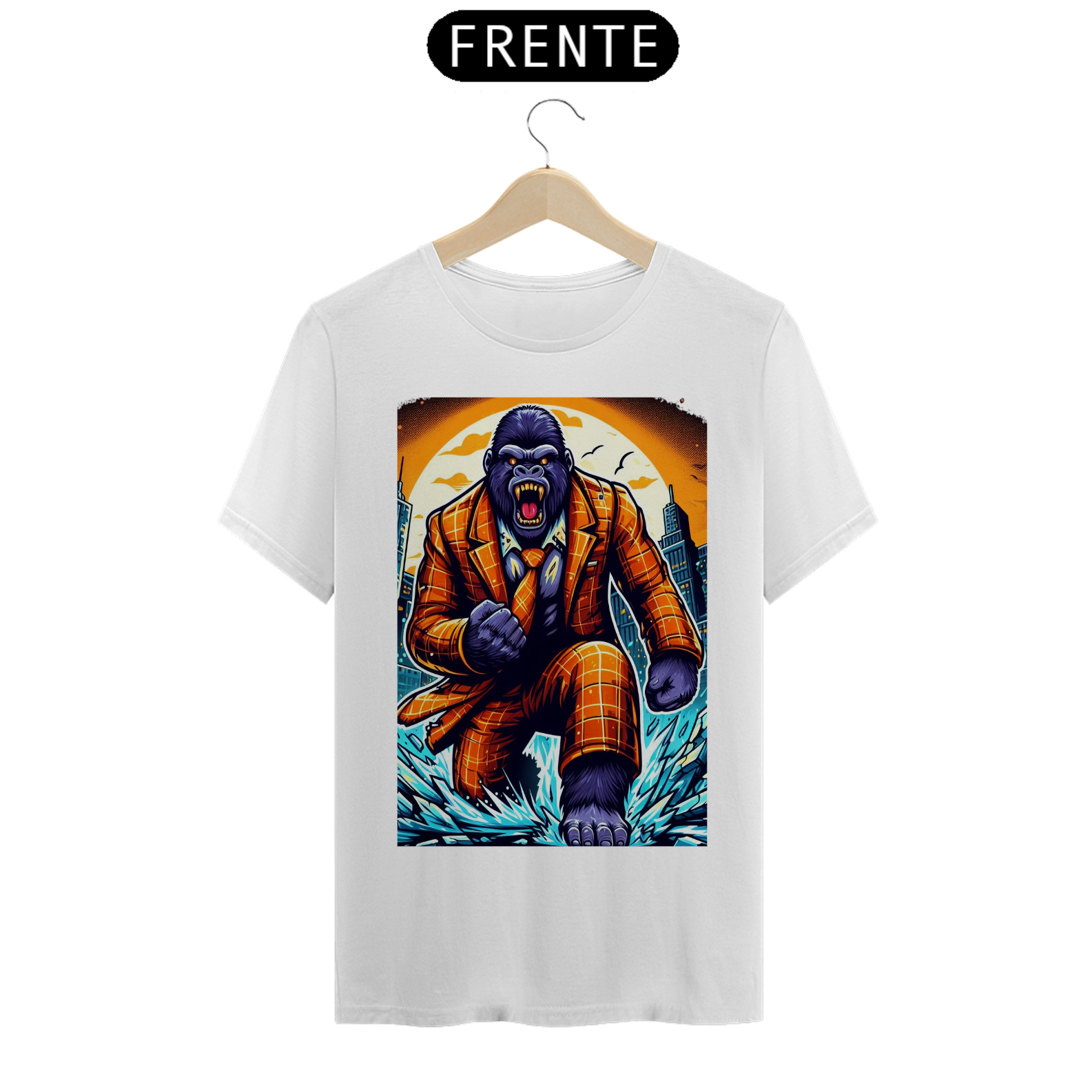 Nome do produto: GORILA DE TERNO LARANJA