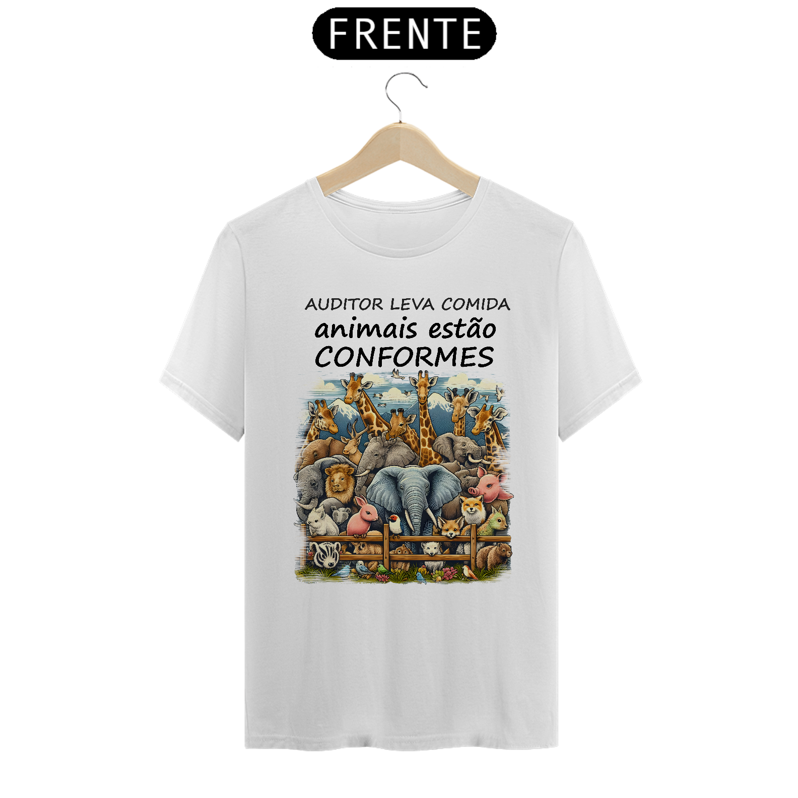 Nome do produto: Camiseta [gestão da qualidade] {cores  diversas} - frente - animais conformes