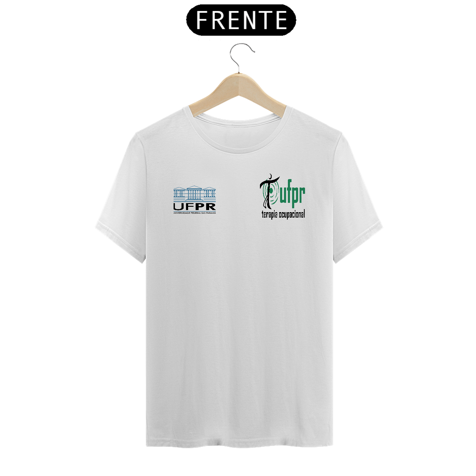 Nome do produto: Camiseta [terapia ocupacional UFPR] {branco} - frente - logo do curso e UFPR