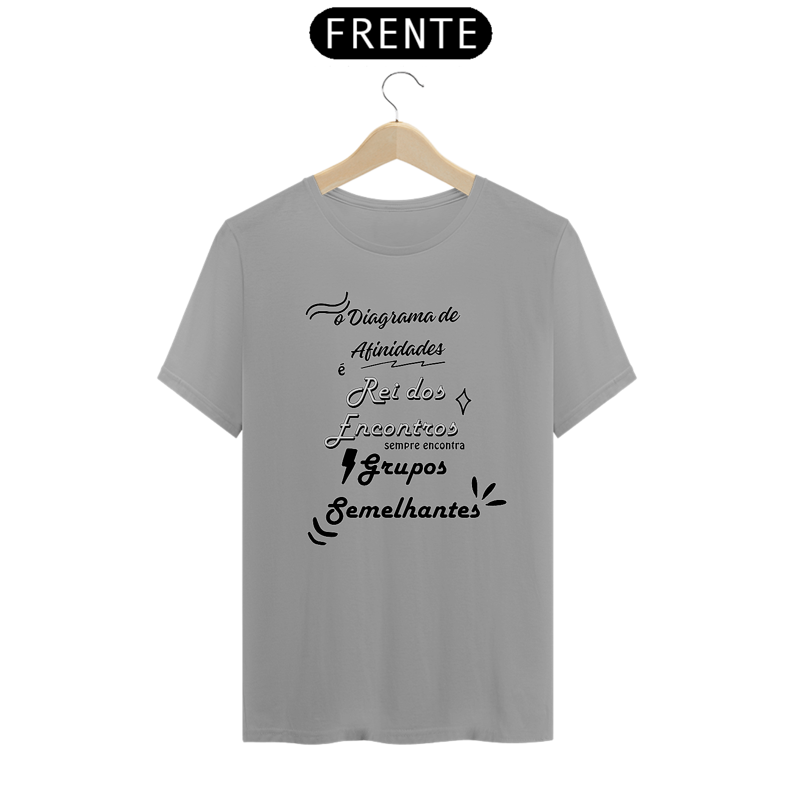 Nome do produto: Camiseta [gestão da qualidade] {cores diversas} - frente - diagrama de afinidades
