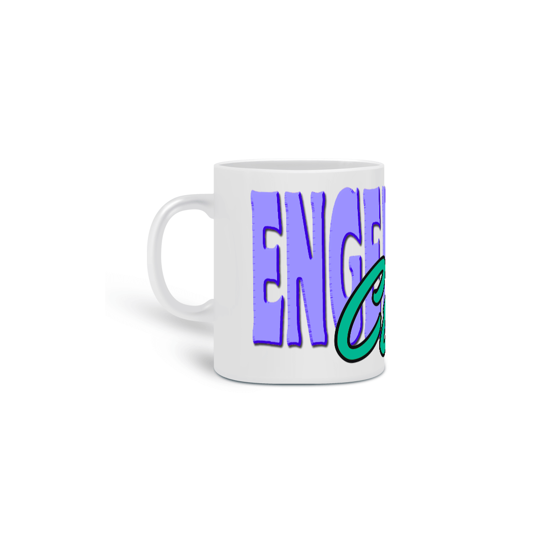 Nome do produto: Caneca simples [engenharia civil] {branca} - roxo e verde