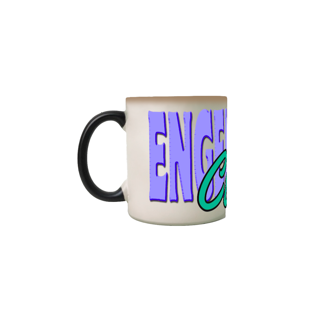 Nome do produto: Caneca mágica [engenharia civil] {branca} - roxo e verde