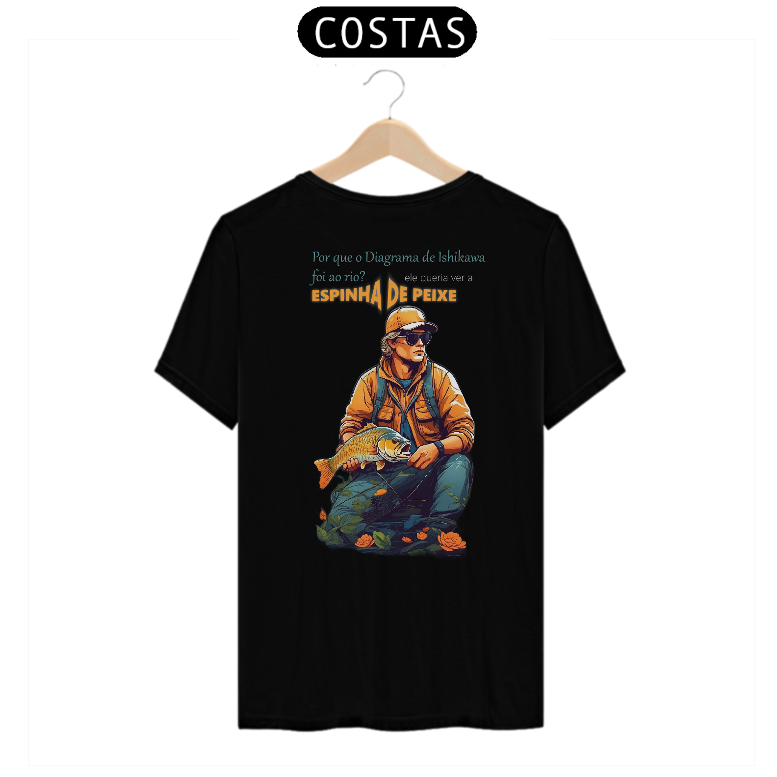 Nome do produto: Camiseta [gestão da qualidade] {cores diversas} - costas - diagrama de ishikawa