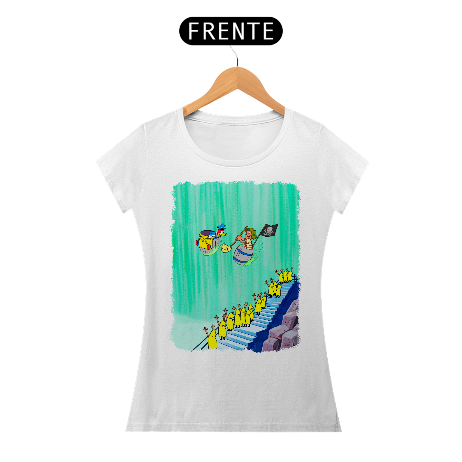 Nome do produto: Chaves e Pica-Pau nas Cataratas Camisa Baby Long