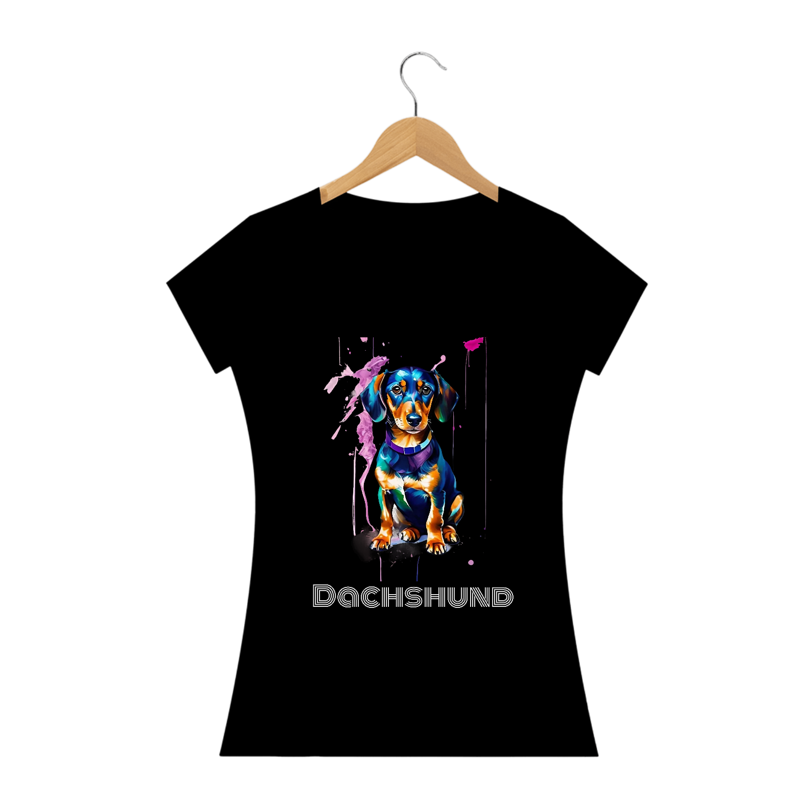 Nome do produto: Dachshund Pintura / T-shirt Women Dachshund