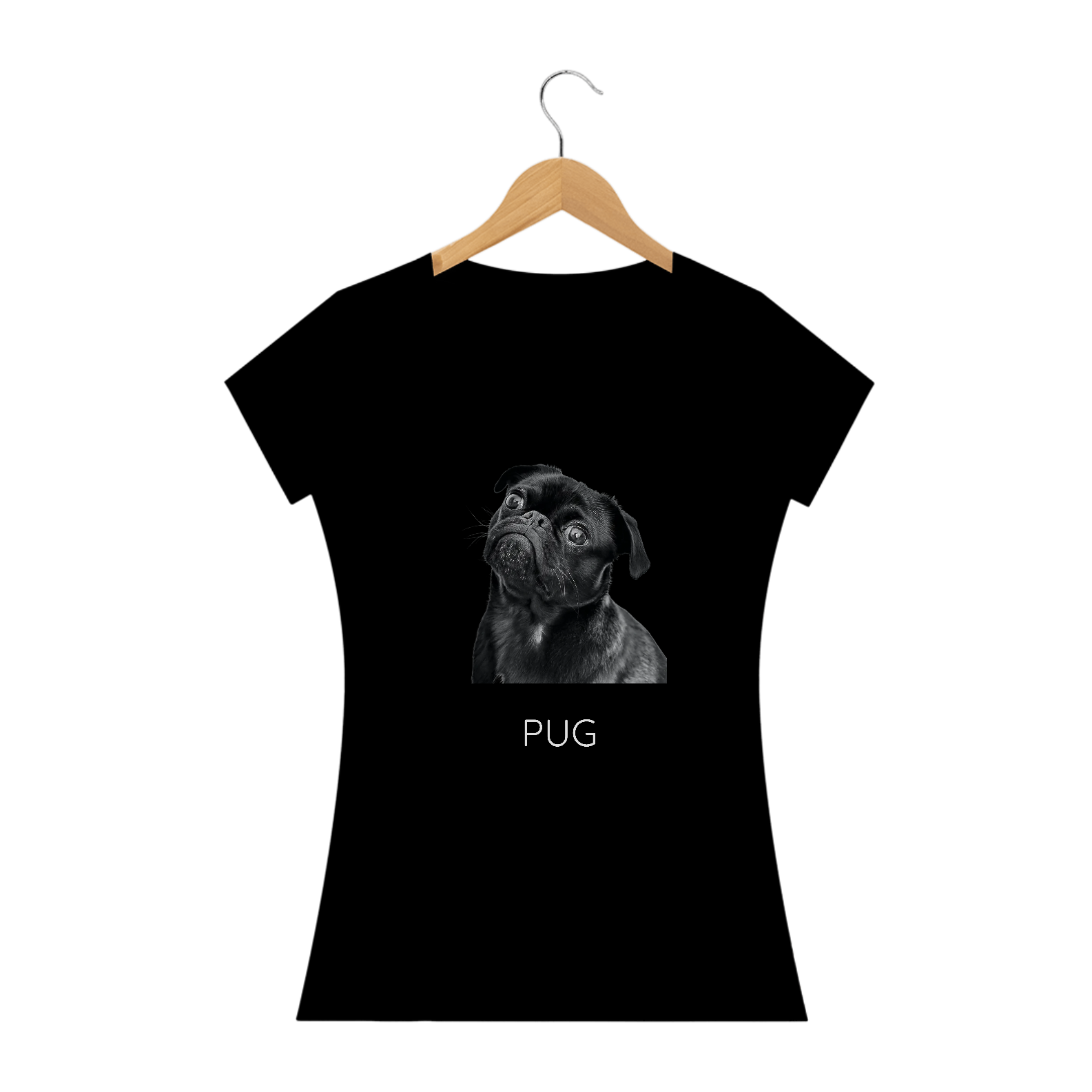 Nome do produto: Pug Observador / T-shirt Woman Pug