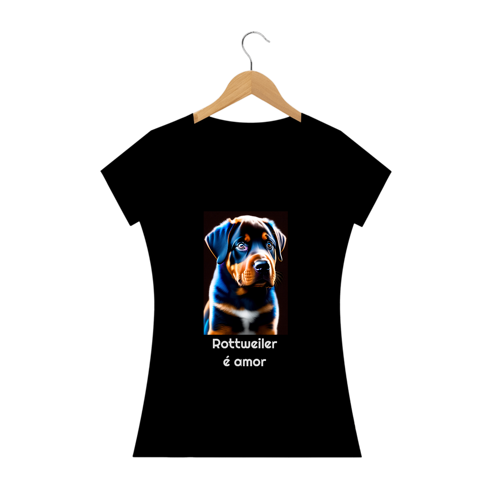 Nome do produto: Rottweiler é amor / T-shirt Woman Rottweiler