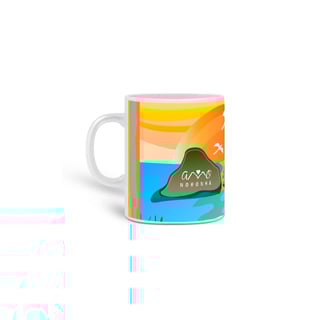 Caneca de Porcelana - Pôr do Sol no Morro Dois Irmãos