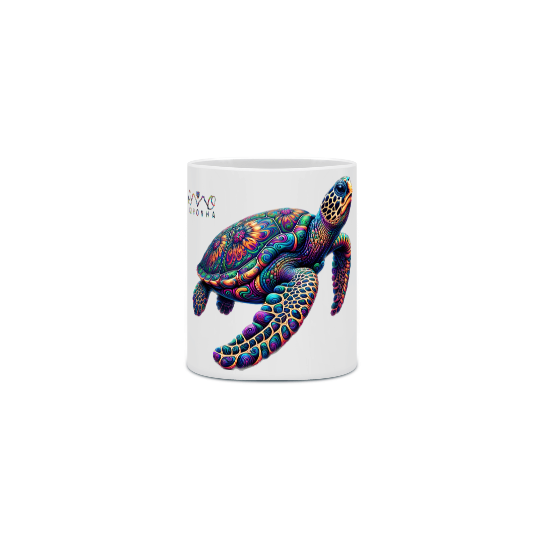 Caneca de Porcelana Tartaruga Colors