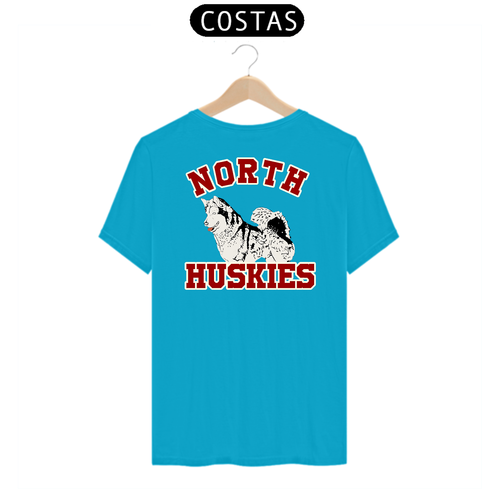 Nome do produto: Camisa North Huskies Azul-Turquesa Estampa Nas Costas