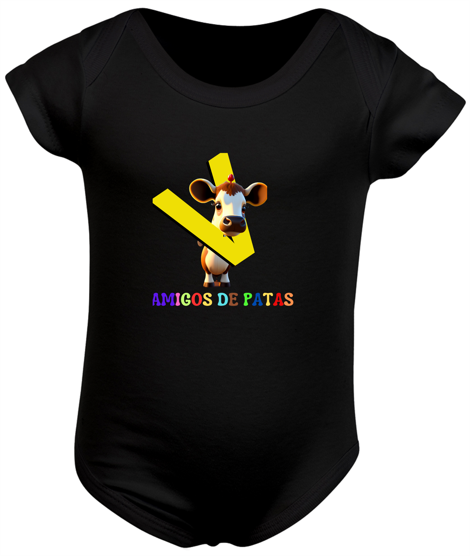 Nome do produto: Camiseta Body Infantil - Coleção Amigos de Patas