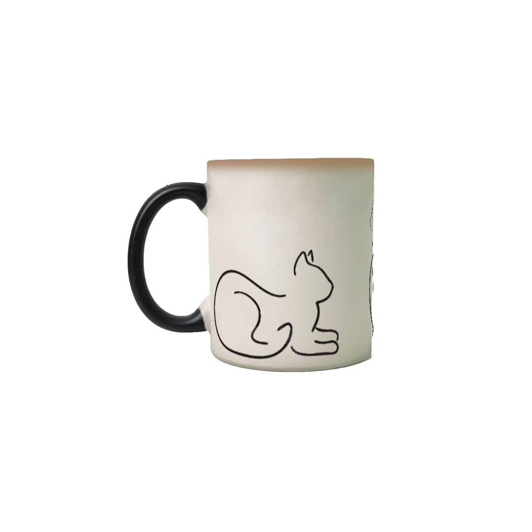 Nome do produto: Caneca Mágica - Silhueta Gato